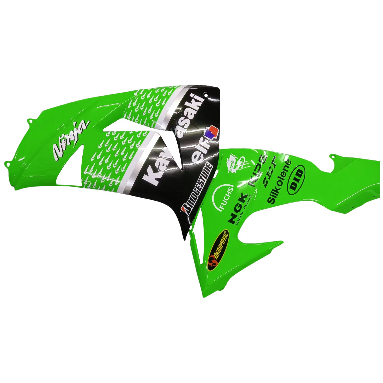 2006-2007 Kawasaki ZX 10R Green Black Racing Fairings Generic