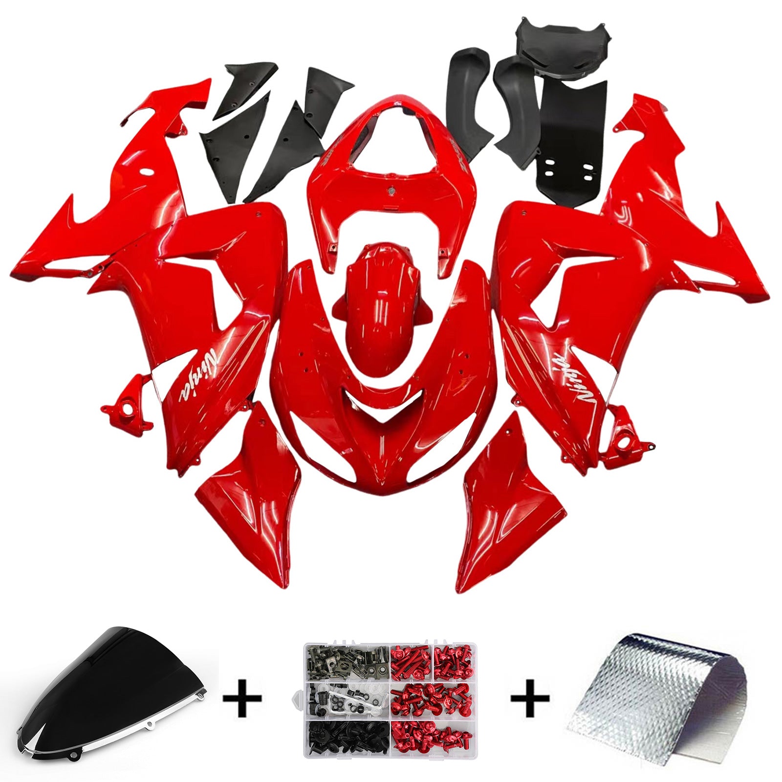 2006-2007 Kawasaki ZX10R Fairing Red Kit