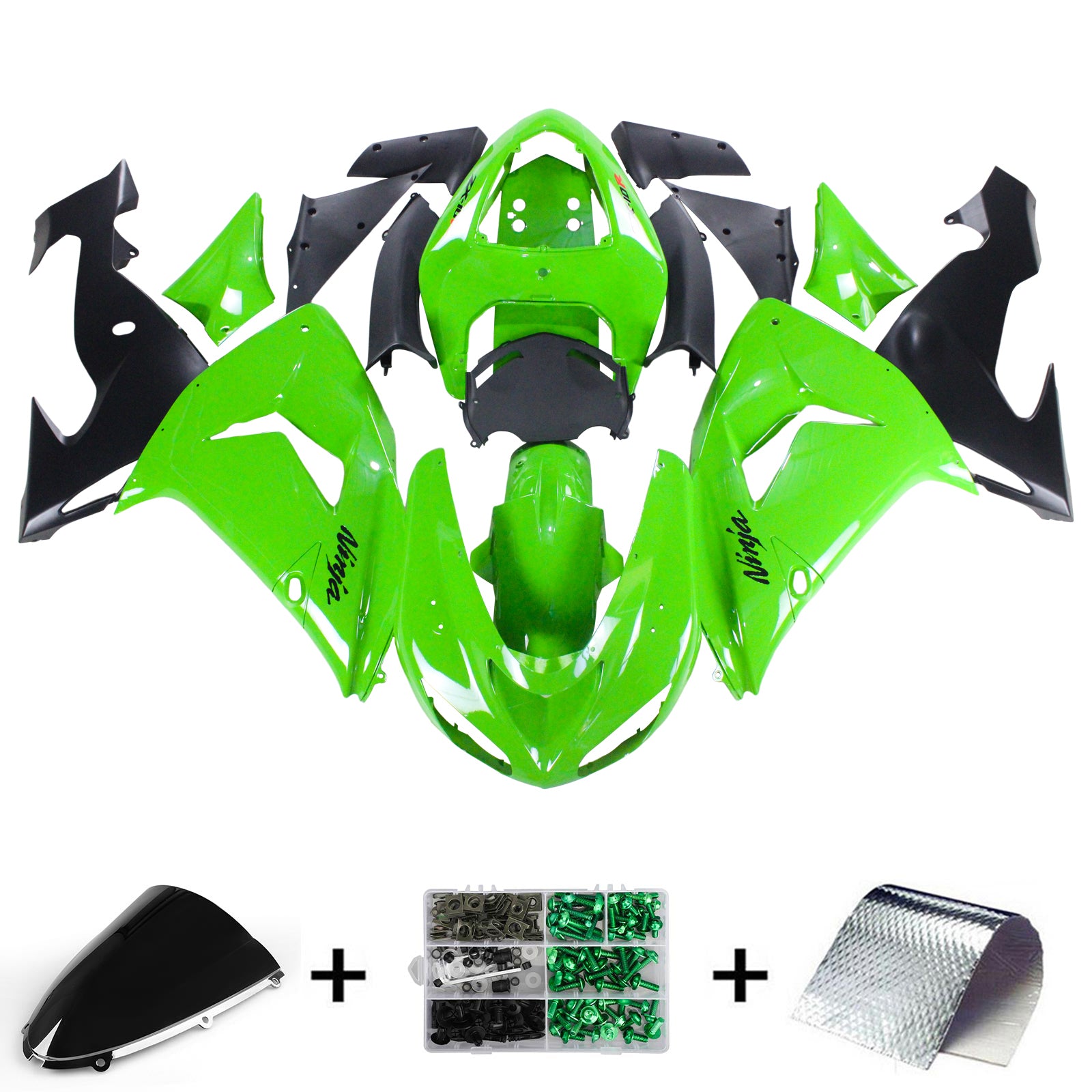 2006-2007 Kawasaki ZX10R Amotopart Injection Fairing Kit Bodywork Plastic ABS #105