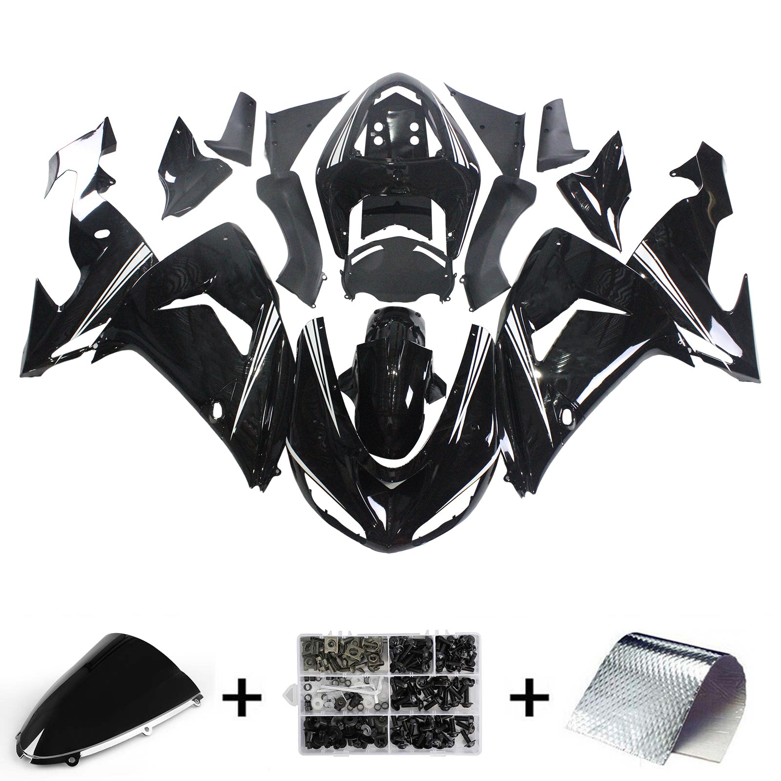 2006-2007 Kawasaki ZX10R Kit de carenagem de injeção AMOTOPART PLÁSTICO ABS #127