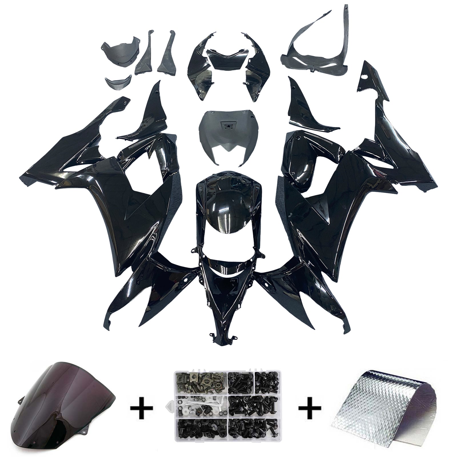 2008-2010 Kawasaki ZX10R Kit de carénage d'injection Amotopart Carrosserie Plastique ABS #102