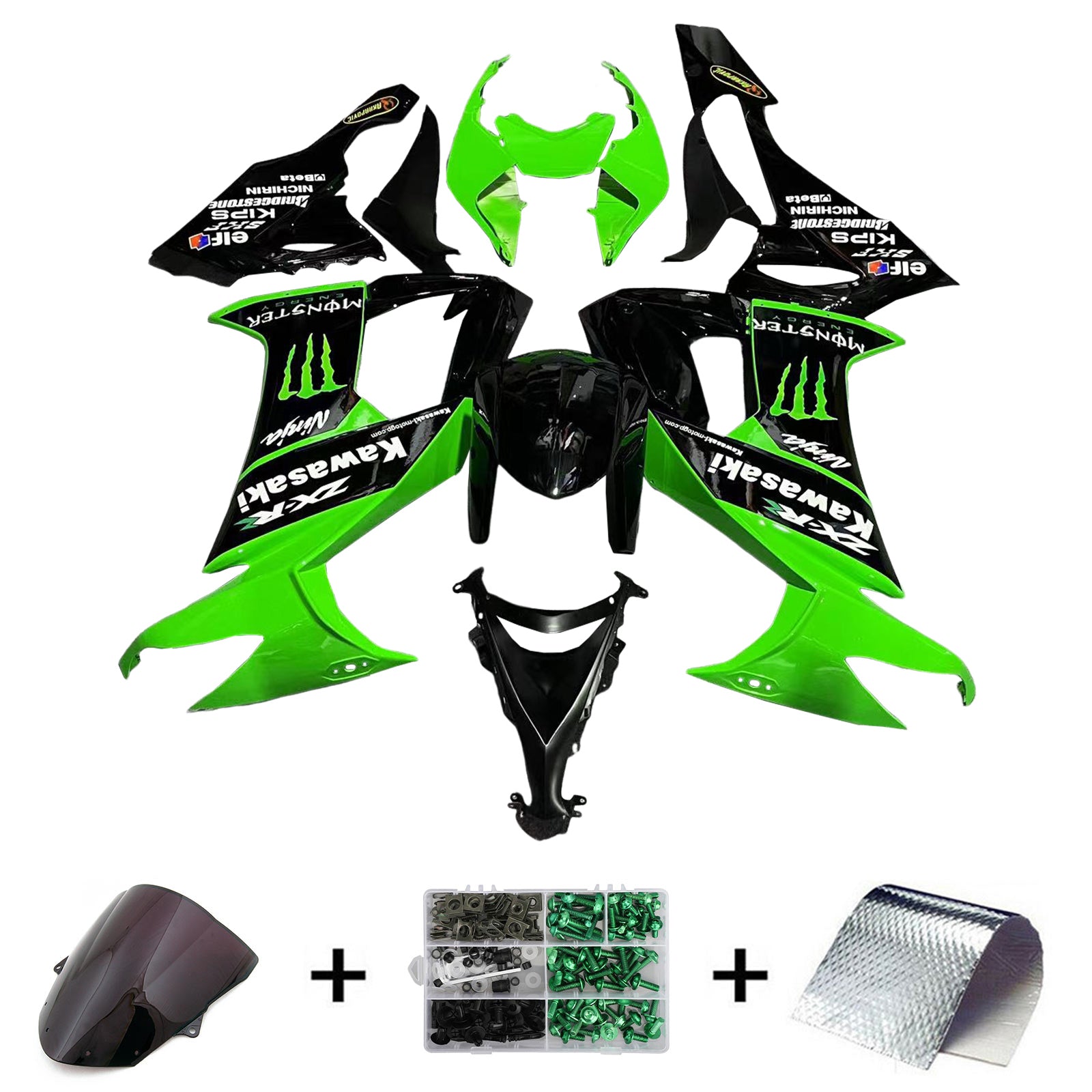 Kit de carénage d'injection Kawasaki ZX10R 2008-2010, carrosserie en plastique ABS