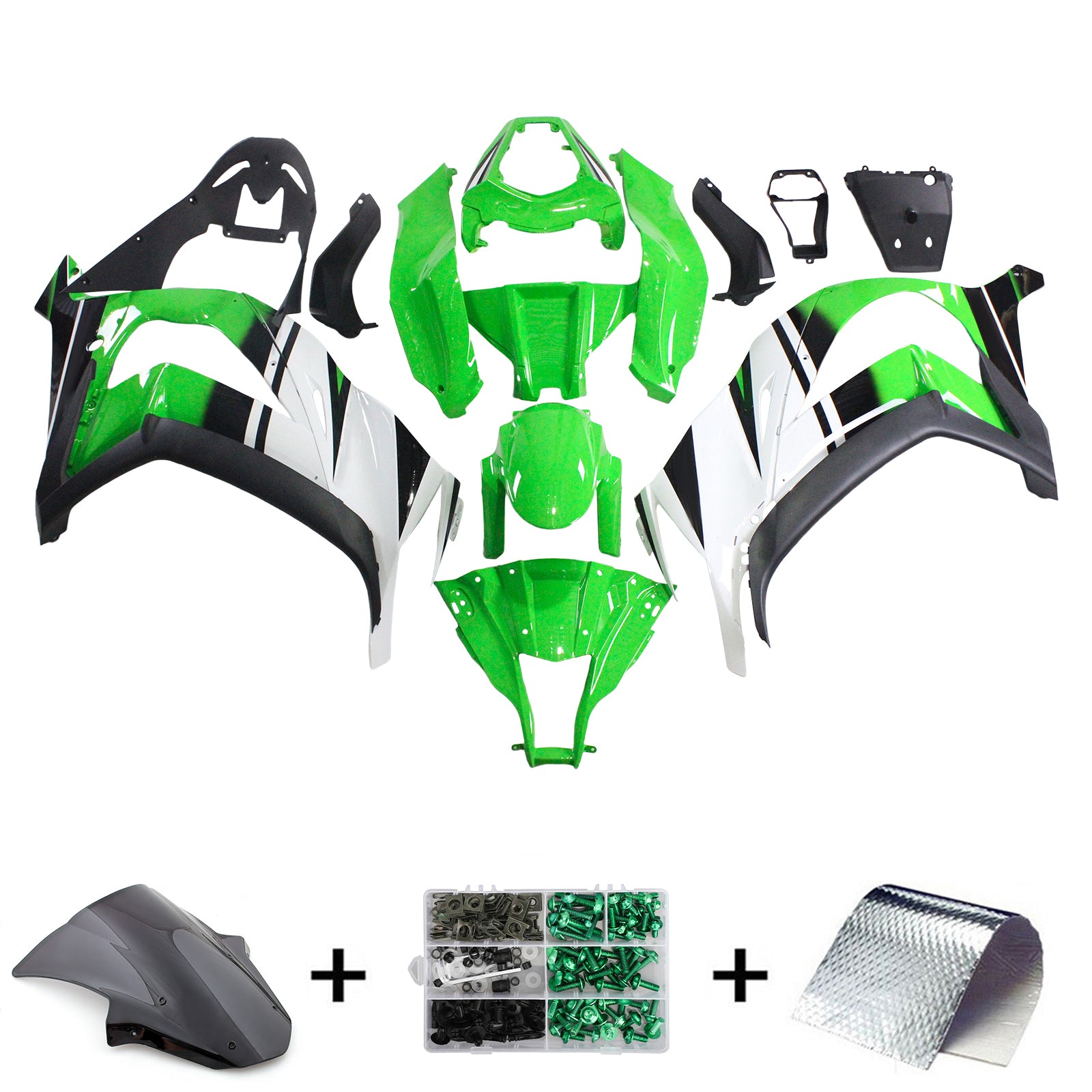 2011-2015 Kawasaki ZX10R Amotopart Injeksjon Fairing Kit Bodywork Plast Abs #105