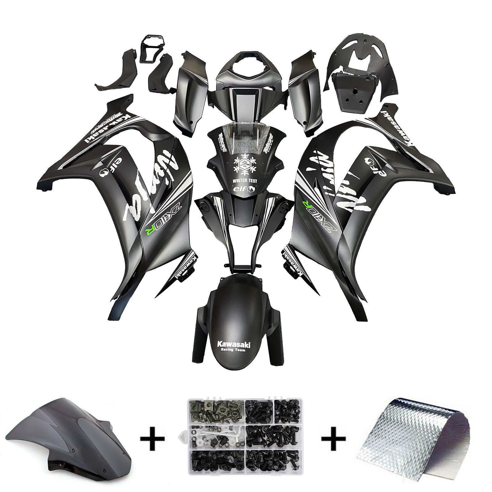 2011-2015 Kawasaki ZX10R Kit de carénage d'injection Amotopart Carrosserie Plastique ABS #108