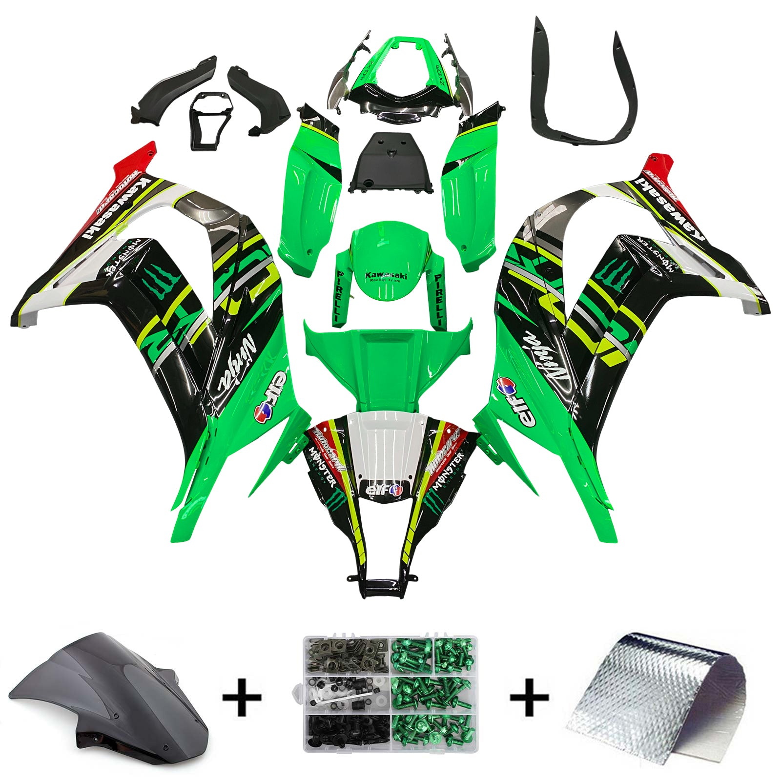 2011-2015 Kawasaki ZX10R Amotopart Injeksjon Fairing Kit Bodywork Plast Abs #115