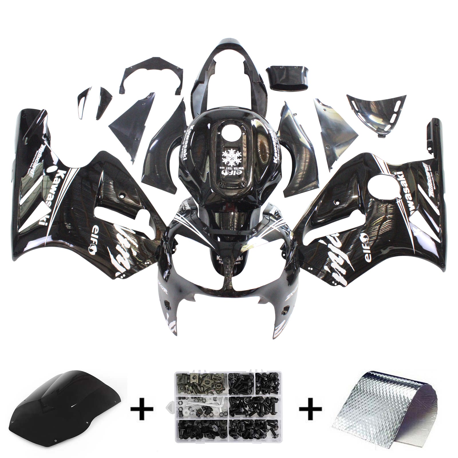 2000-2001 KAWASAKI ZX12R AMOTOPART KIT DE FAFORNAÇÃO DO AMOTOPART KIT BODYWORK ABS #104