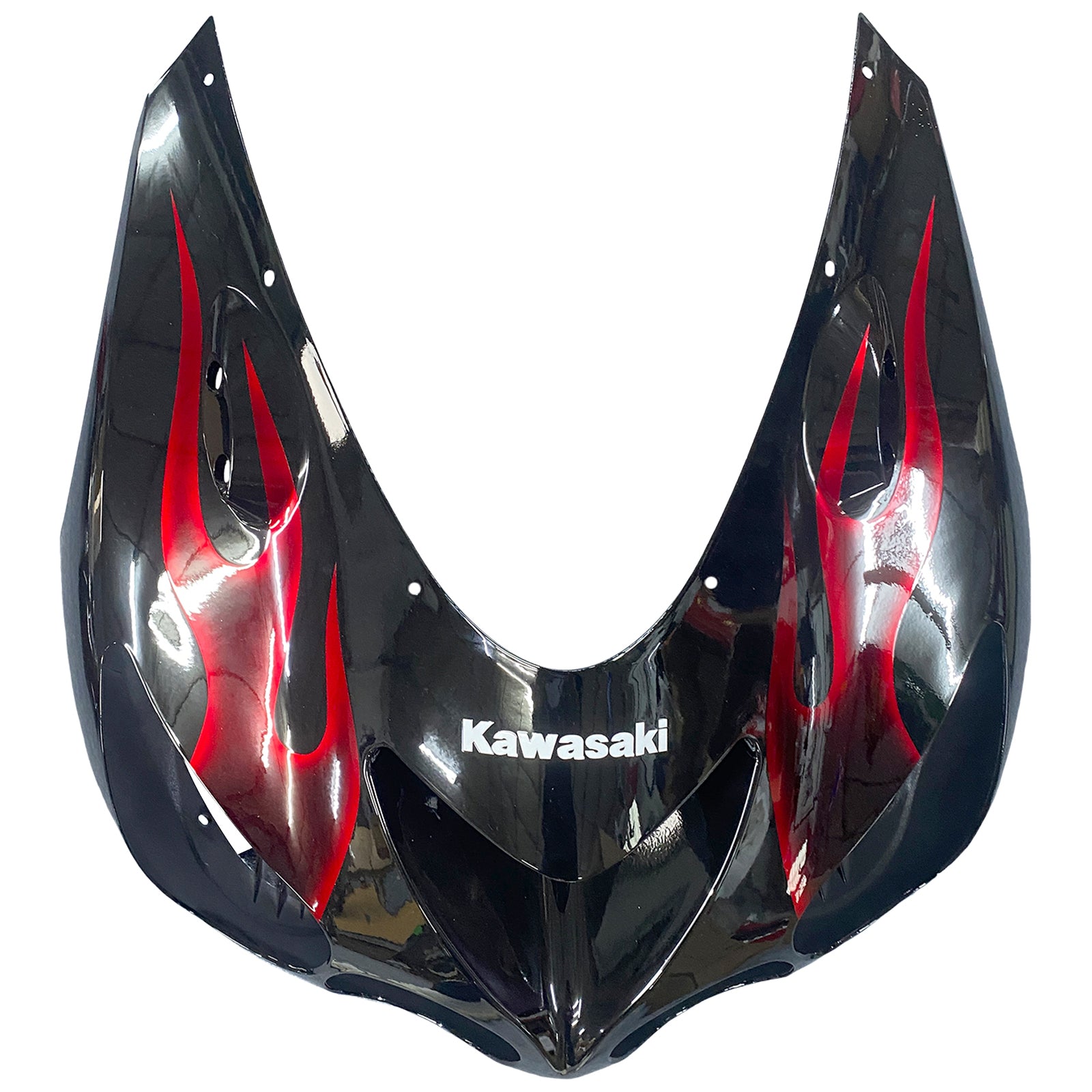 2006-2011 Ninja ZX14R Black & Red Flame Bodywork Fairing ABS Injection Molded Plastics Set 2# Generic