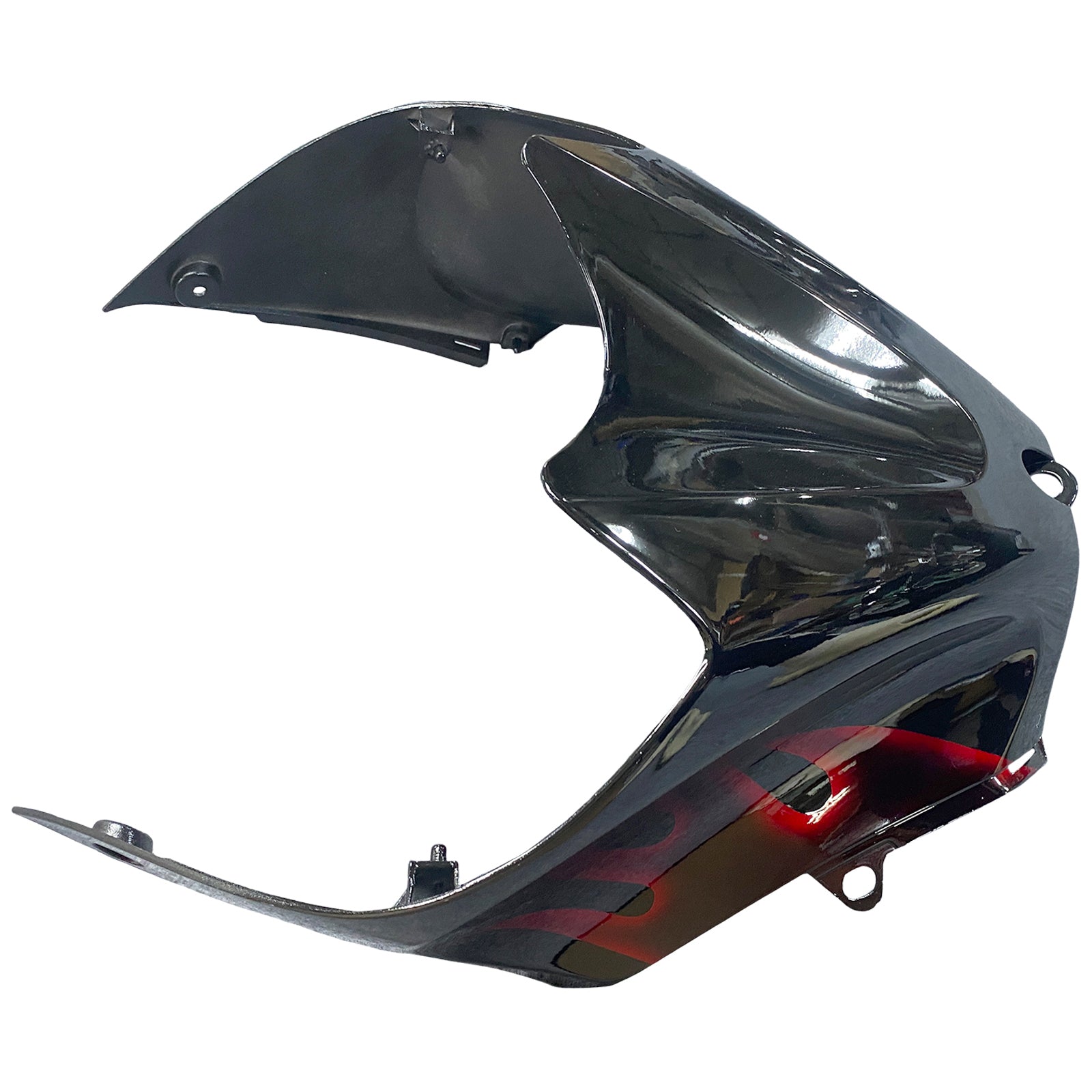 2006-2011 Ninja ZX14R Black & Red Flame Bodywork Fairing ABS Injection Molded Plastics Set 2# Generic