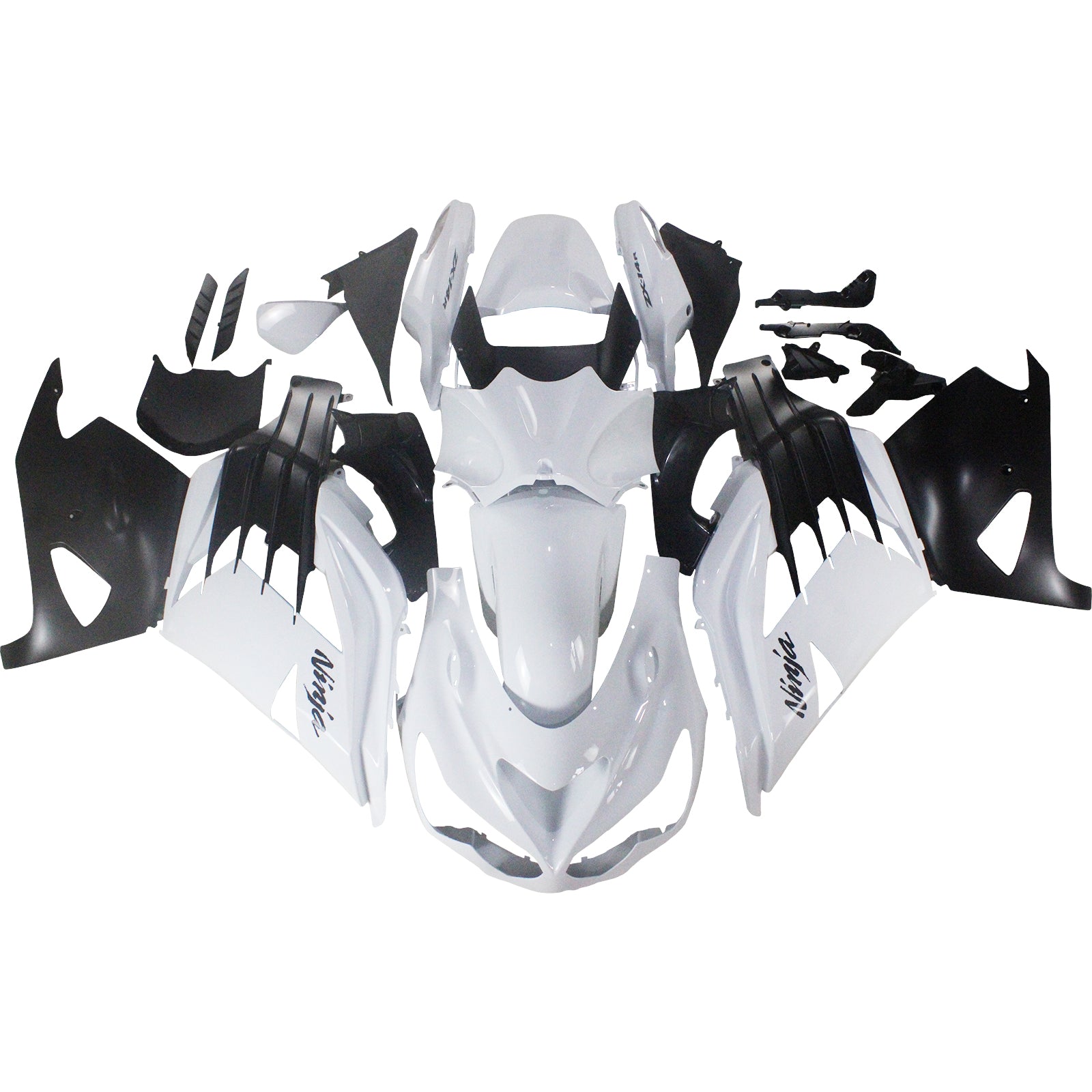 2012-2021 Kawasaki ZX14R Amotopart Fairings Plastics Ninja White Racing