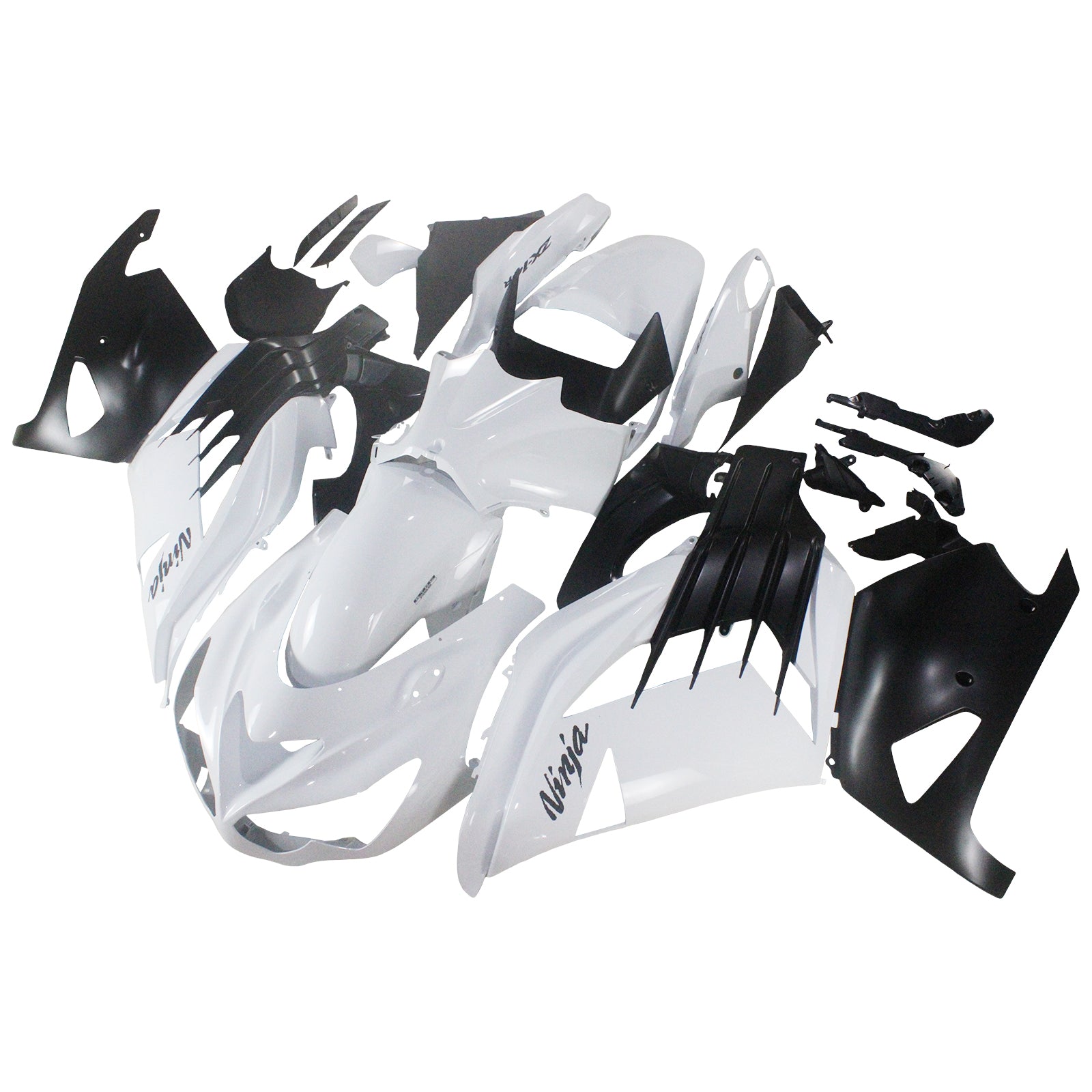 2012-2021 Kawasaki ZX14R Amotopart Carénages Plastiques Ninja Blanc Racing