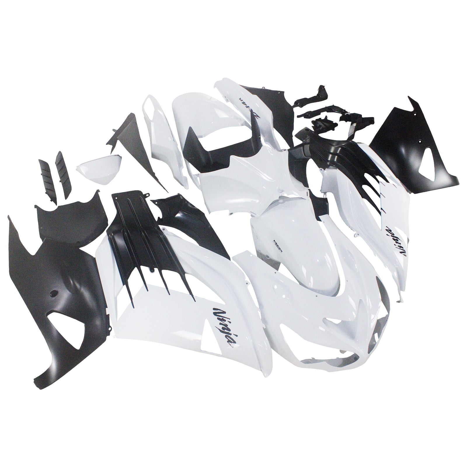 2012-2021 Kawasaki ZX14R Amotopart Fairings Plastics Ninja White Racing