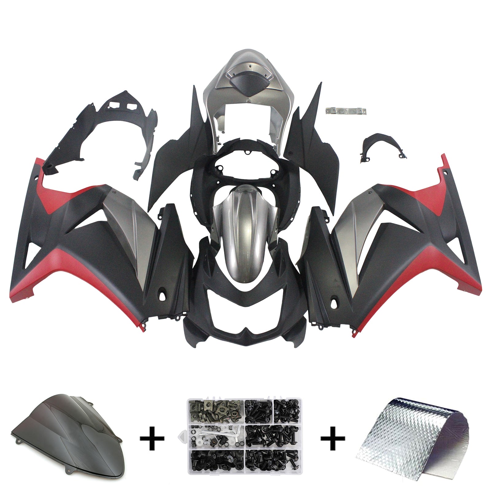 Kit de carénage d'injection Kawasaki EX250/Ninja250 2008-2012, carrosserie en plastique ABS