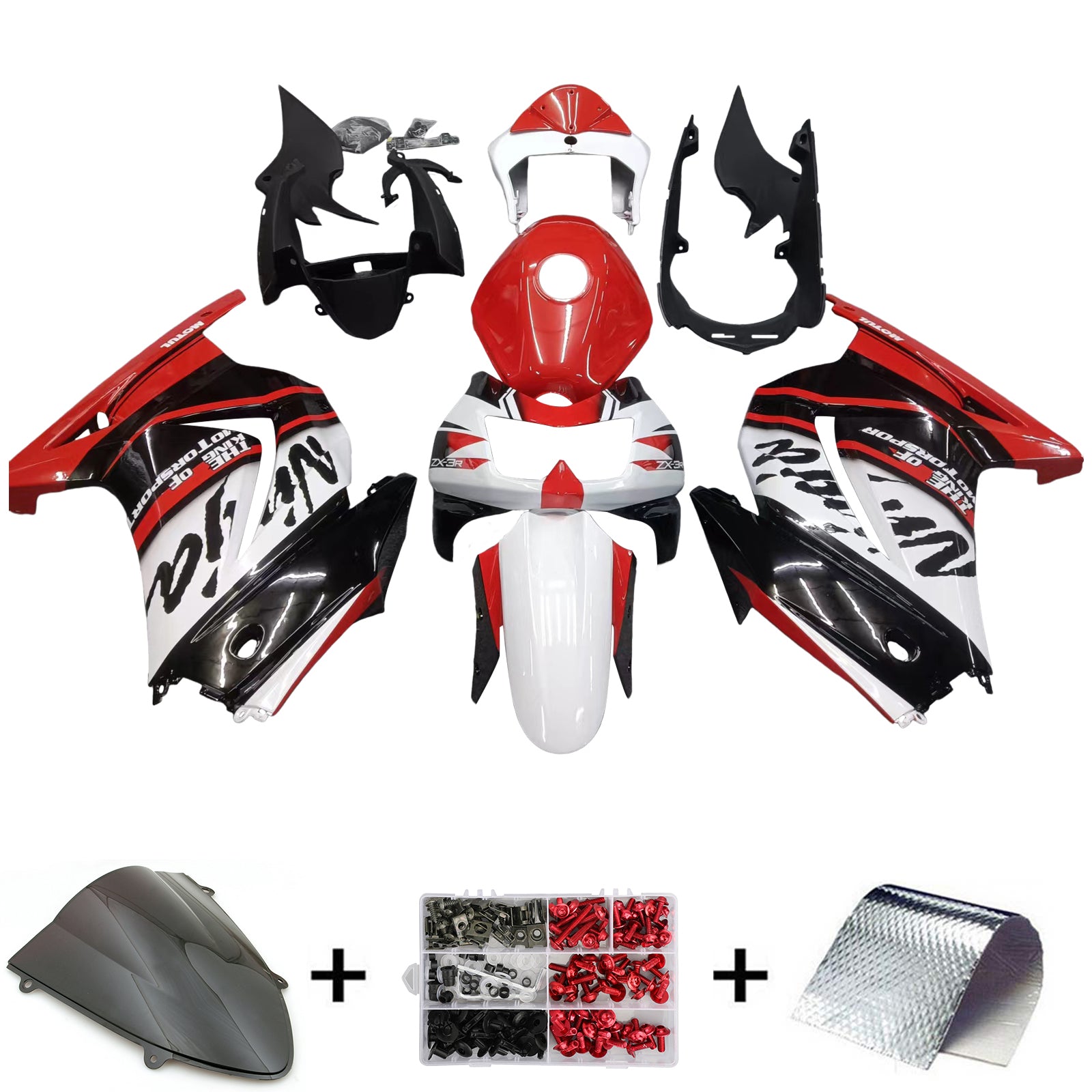 2008-2012 Kawasaki EX250 Ninja250R Injection Fairing Kit Bodywork Plastic ABS #122