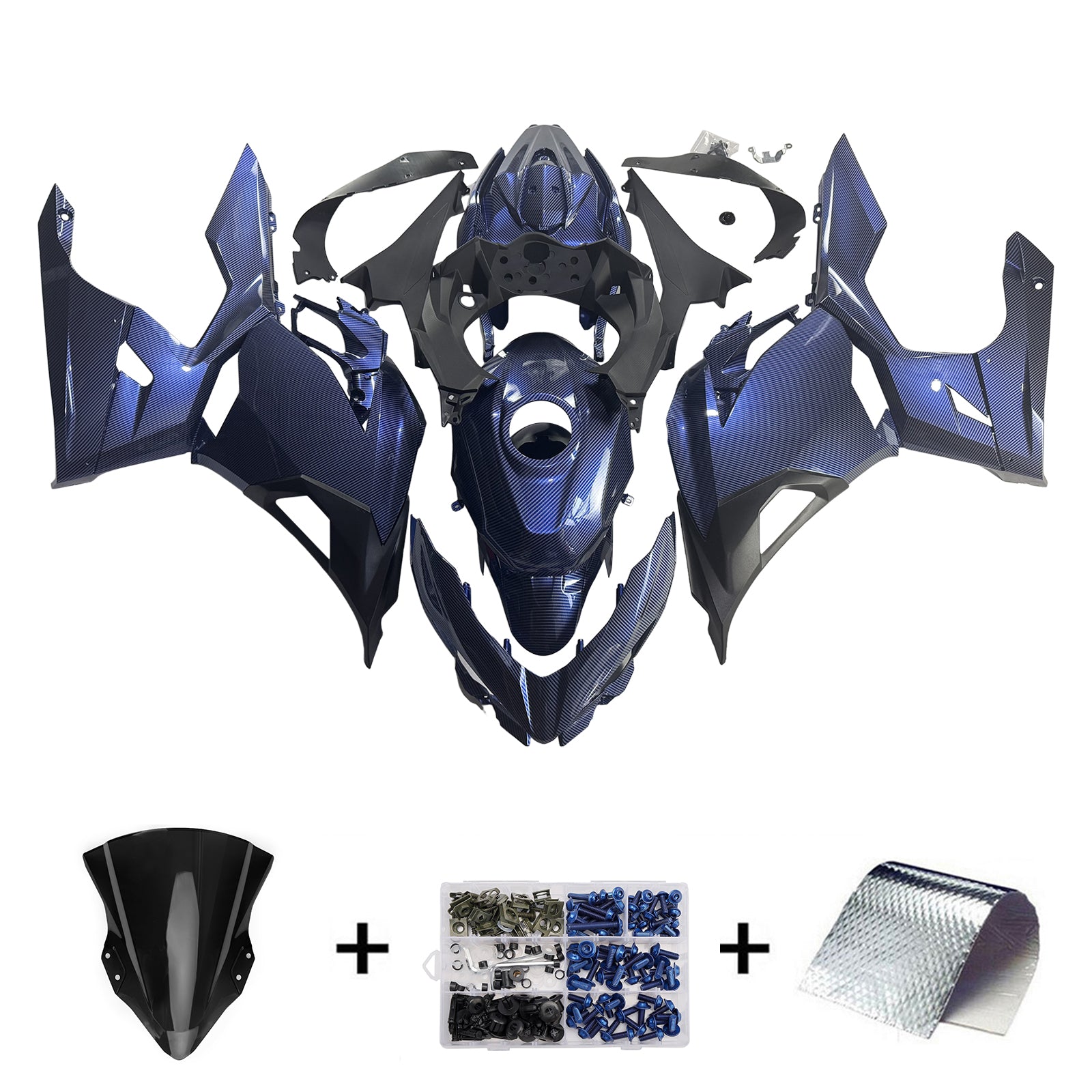 Kit de carenado de inyección, carrocería de plástico ABS apto para Kawasaki EX400 Ninja400 2018-2024