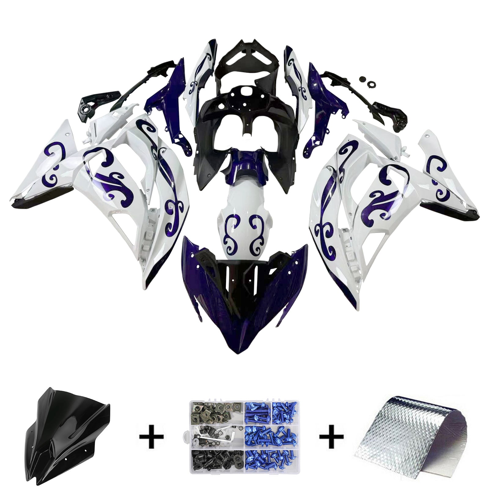 2017-2019 Kawasaki ER6F/Ninja650R Amotopart Injeksjon Fairing Kit Bodywork Plastic ABS #103