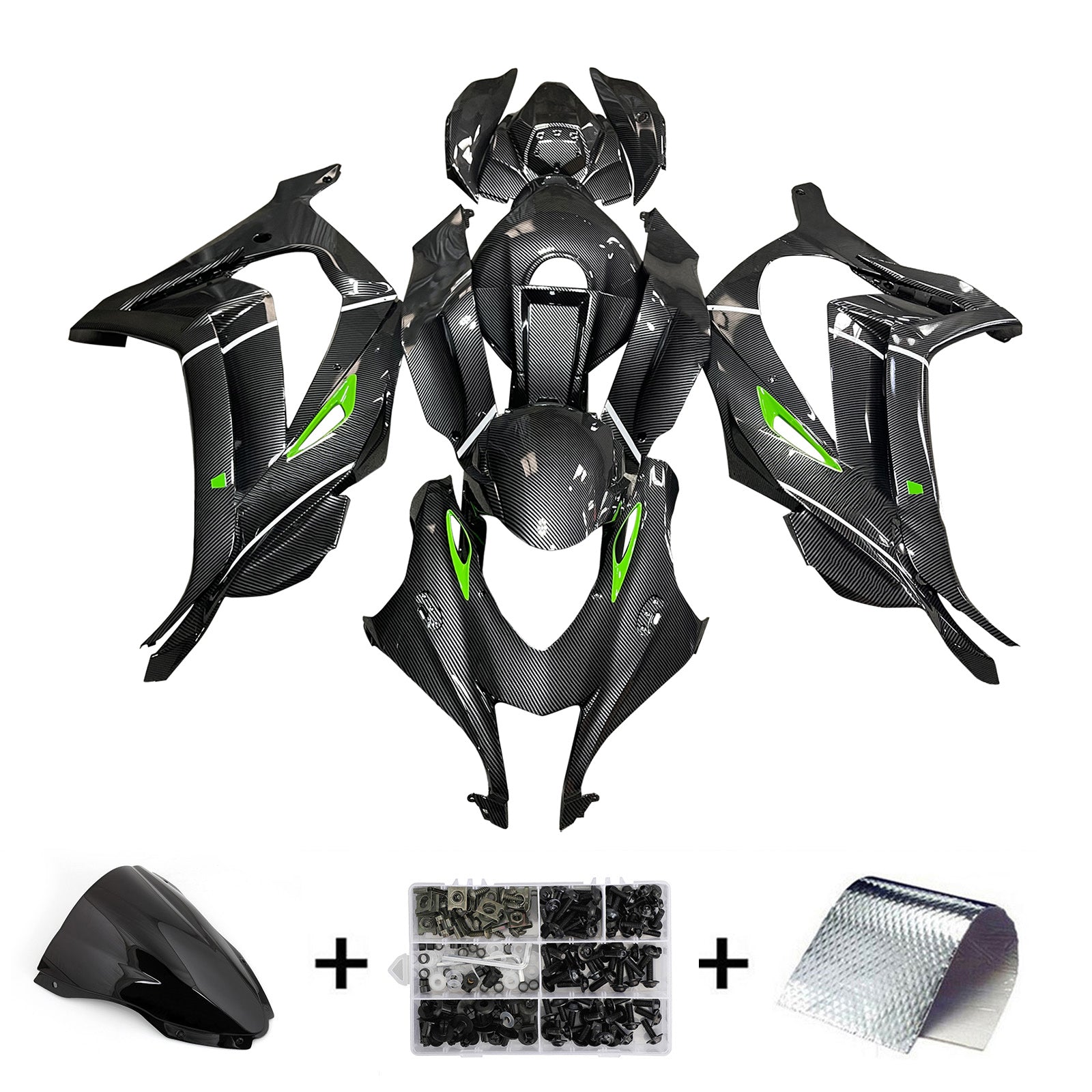Injection Fairing Kit Bodywork Plastic ABS fit For Kawasaki ZX10R 2016-2020