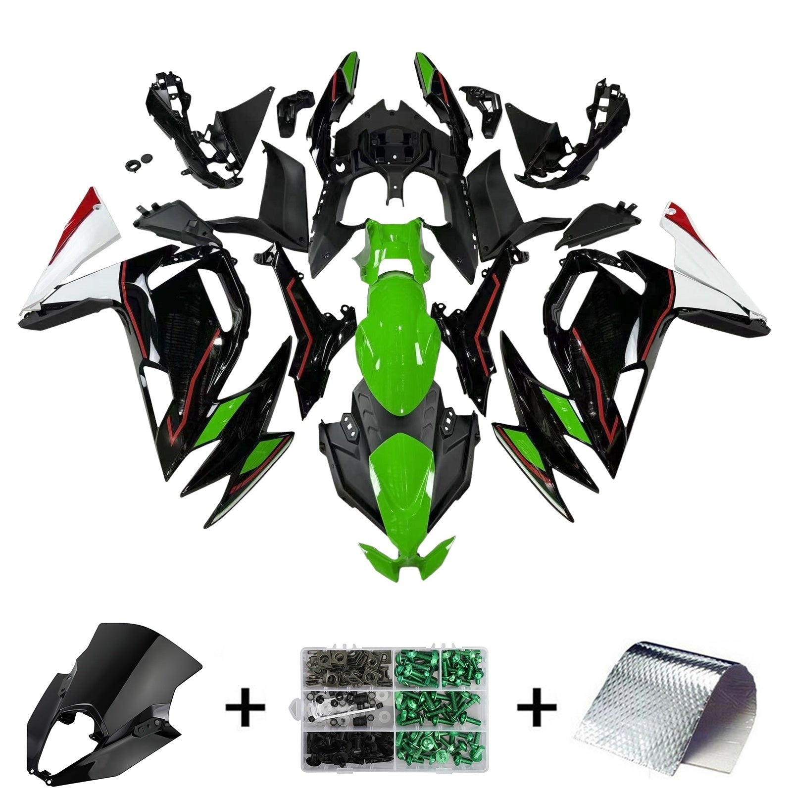 2020-2023 Kawasaki ER-6F Ninja650 Amotopart Kit de carenado de inyección Carrocería ABS # 101