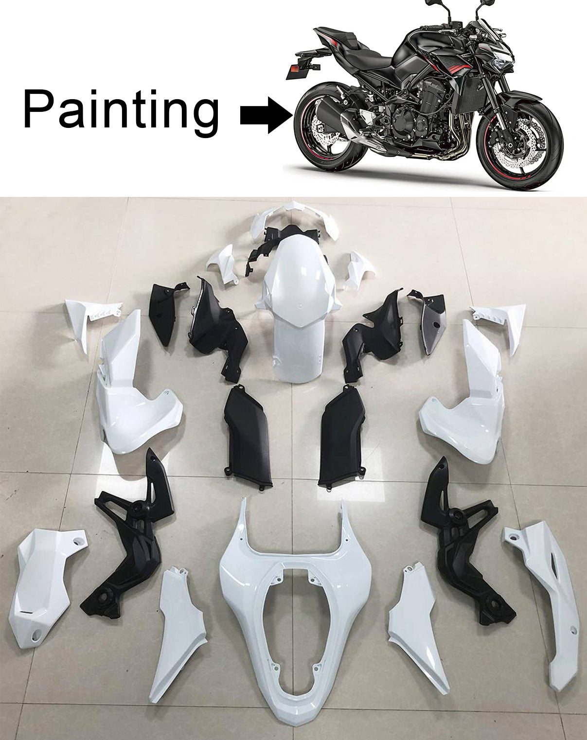 2020-2021 Kawasaki Z900 Amotopart Injectiekuipset Carrosserie Kunststof ABS #105