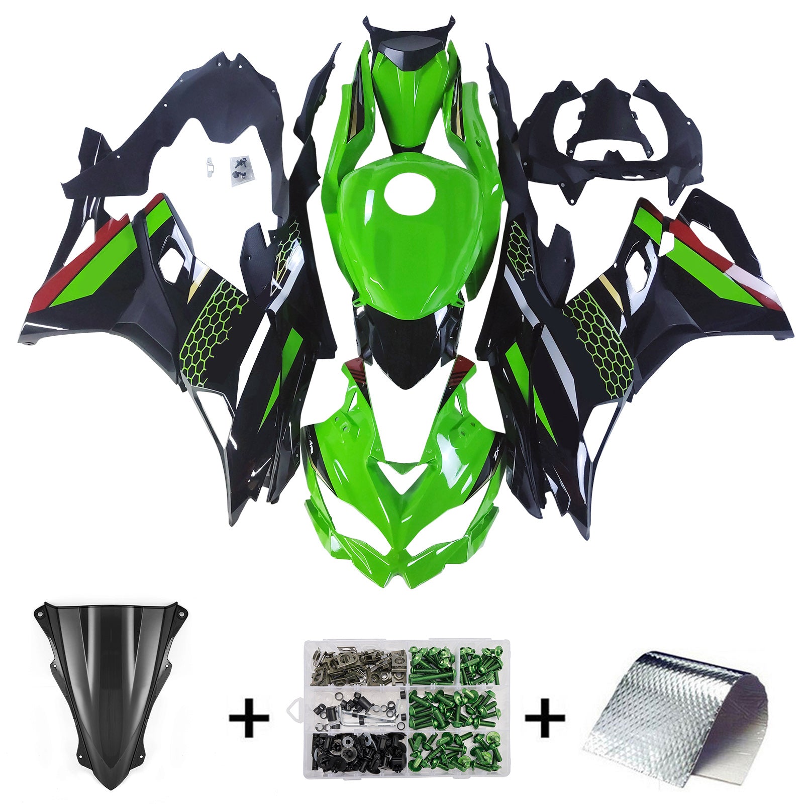 2019-2025 Kawasaki Ninja ZX-25R Kit de carénage d'injection Amotopart Carrosserie ABS # 104