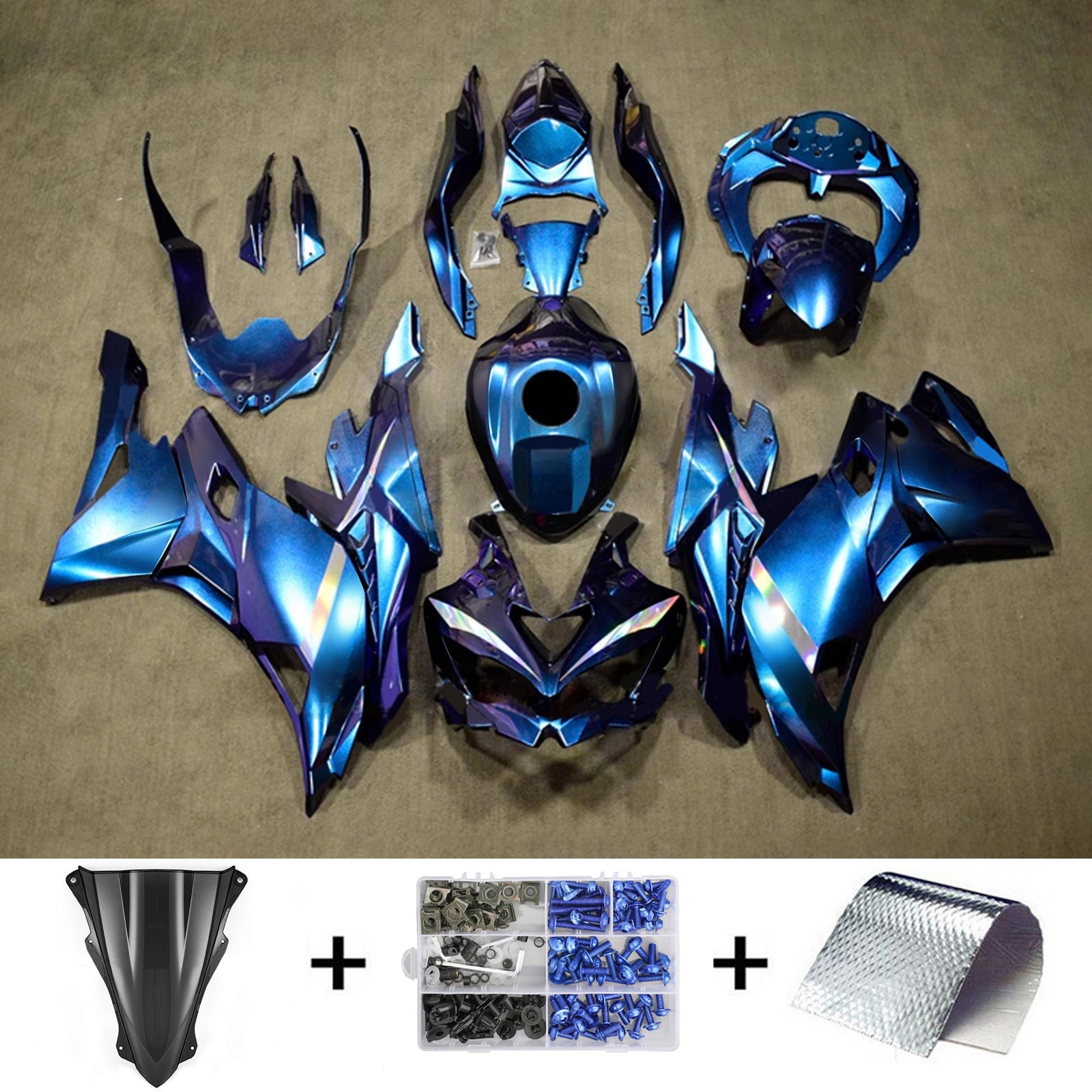 2019-2025 Kawasaki Ninja ZX-25R Kit de carénage d'injection Amotopart Carrosserie ABS # 104
