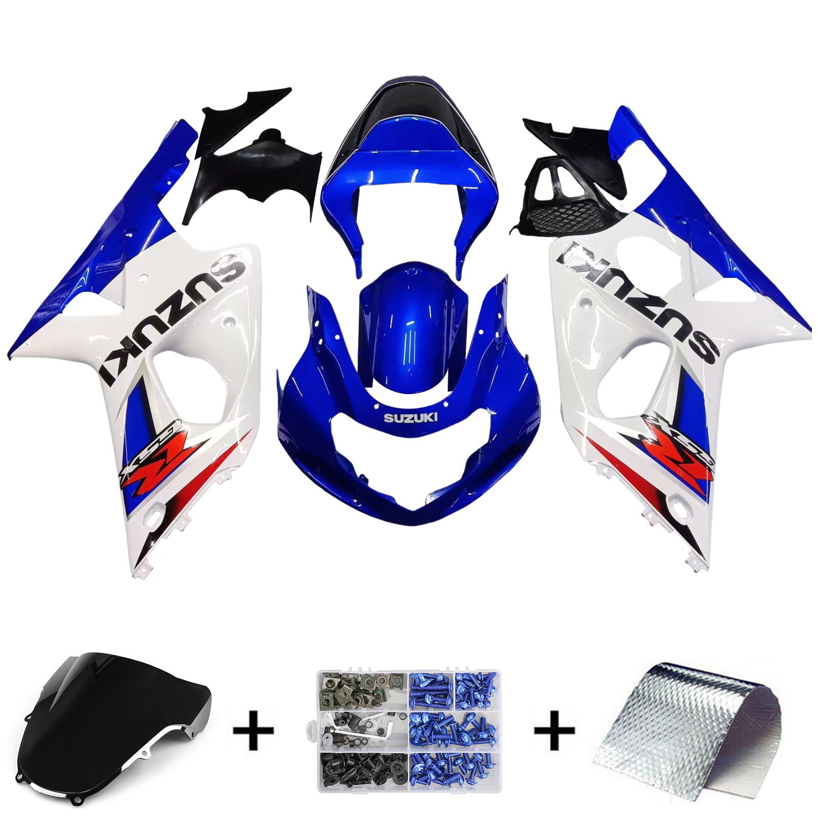 2000-2002 Suzuki GSXR1000 K1 K2 Amotopart Kit de carenado de inyección Carrocería Plástico ABS # 109