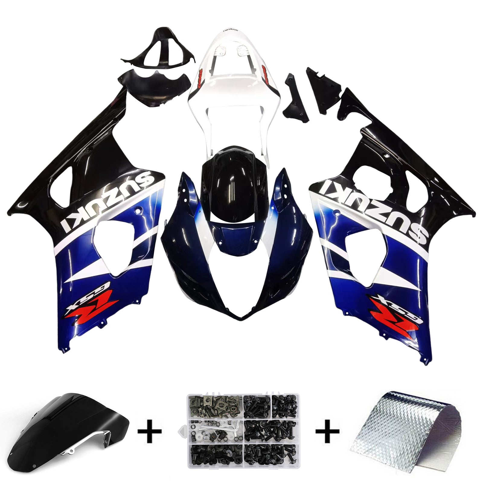 2003-2004 GSXR1000 Bodywork Fairing ABS Injection Molded Plastics Set Generic