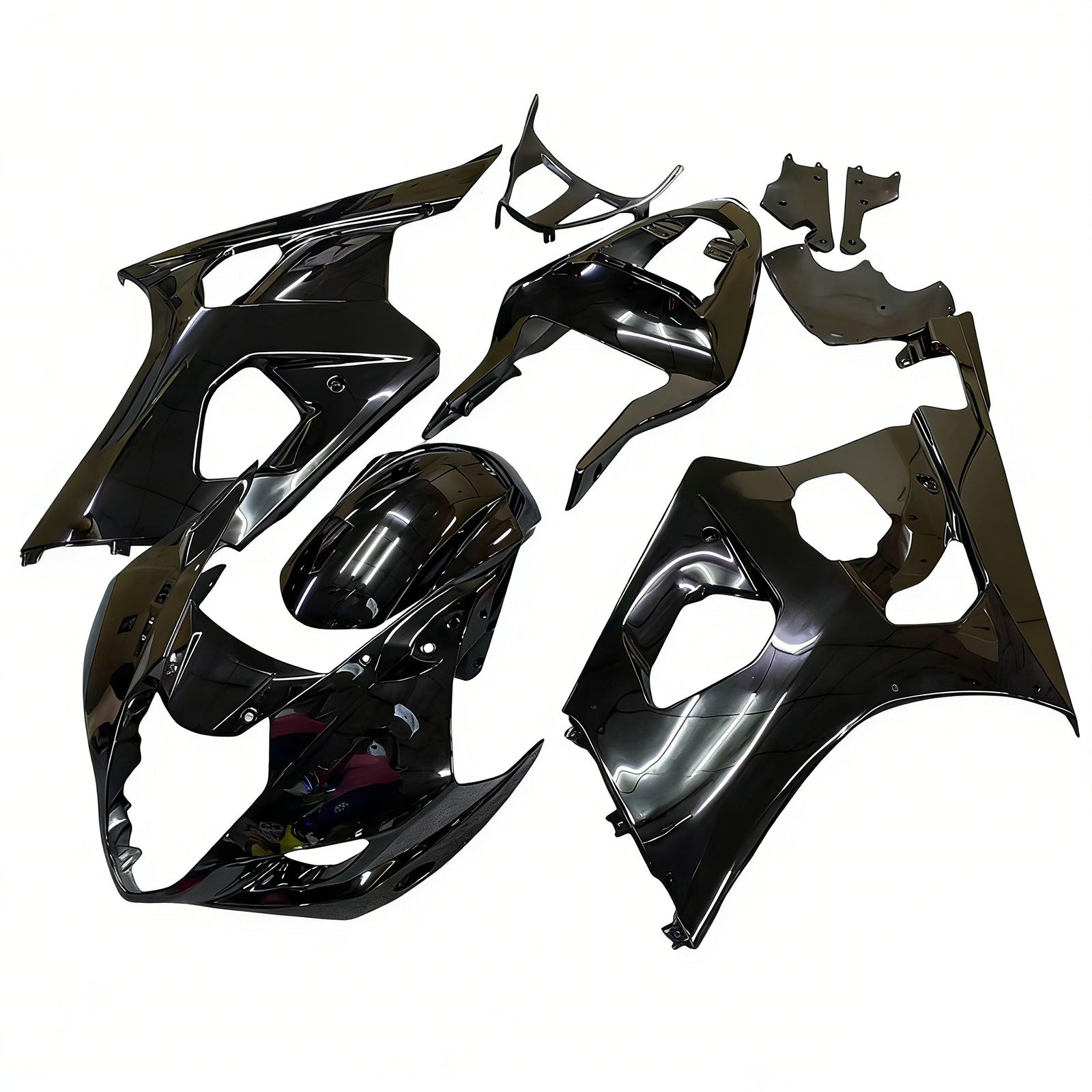 2003-2004 GSXR1000 karosseri Fairing Black ABS Injection Molded Plastics Set Generic