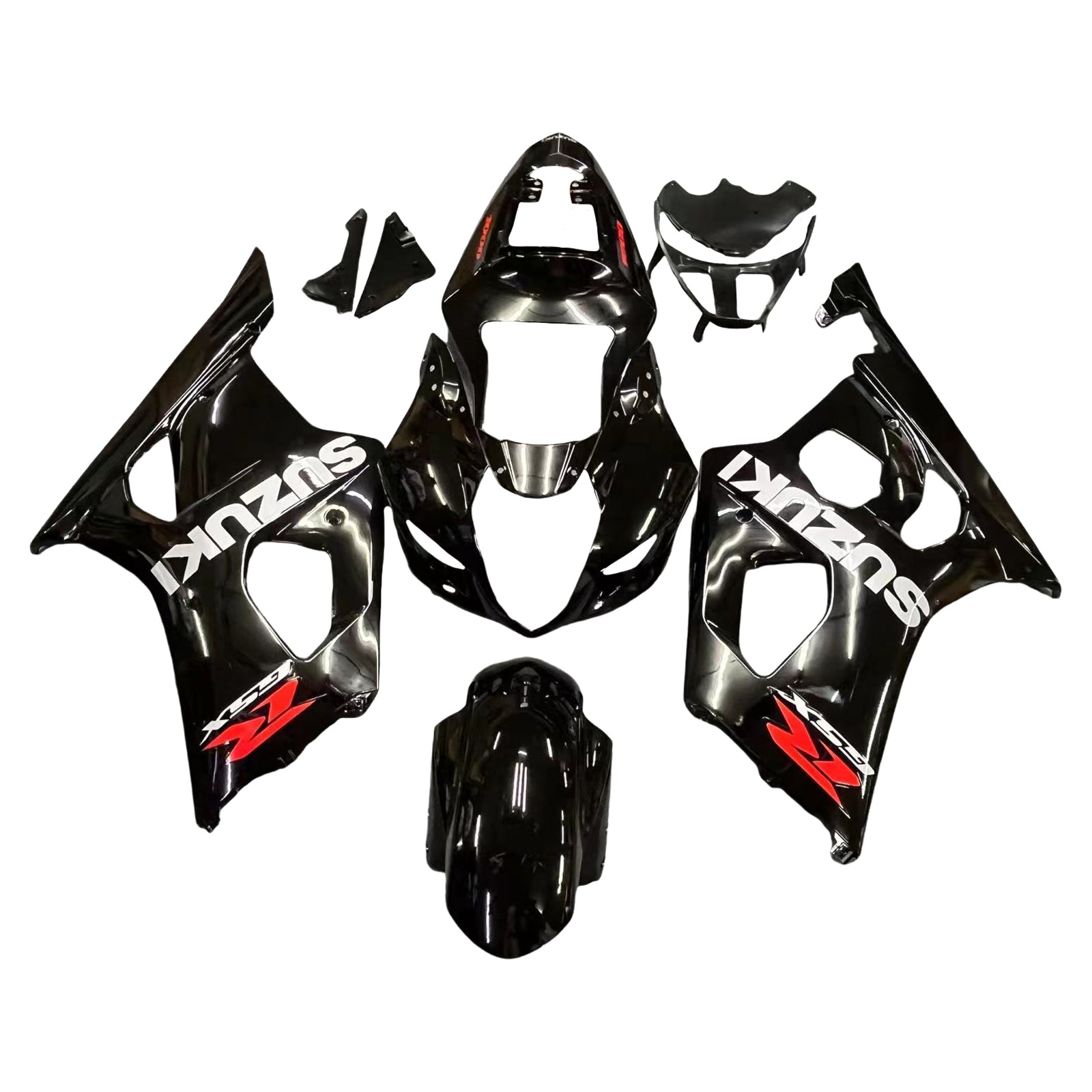 2003-2004 Suzuki GSXR 1000 Black Suzuki Racing Fairings Generic