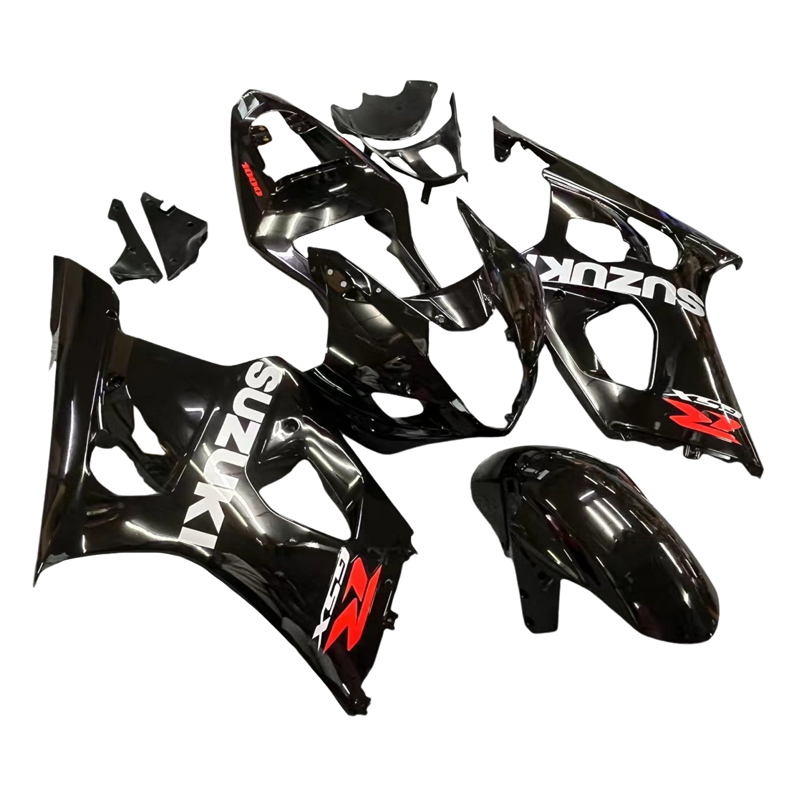 2003-2004 Suzuki GSXR 1000 Black Suzuki Racing Fairings Generic