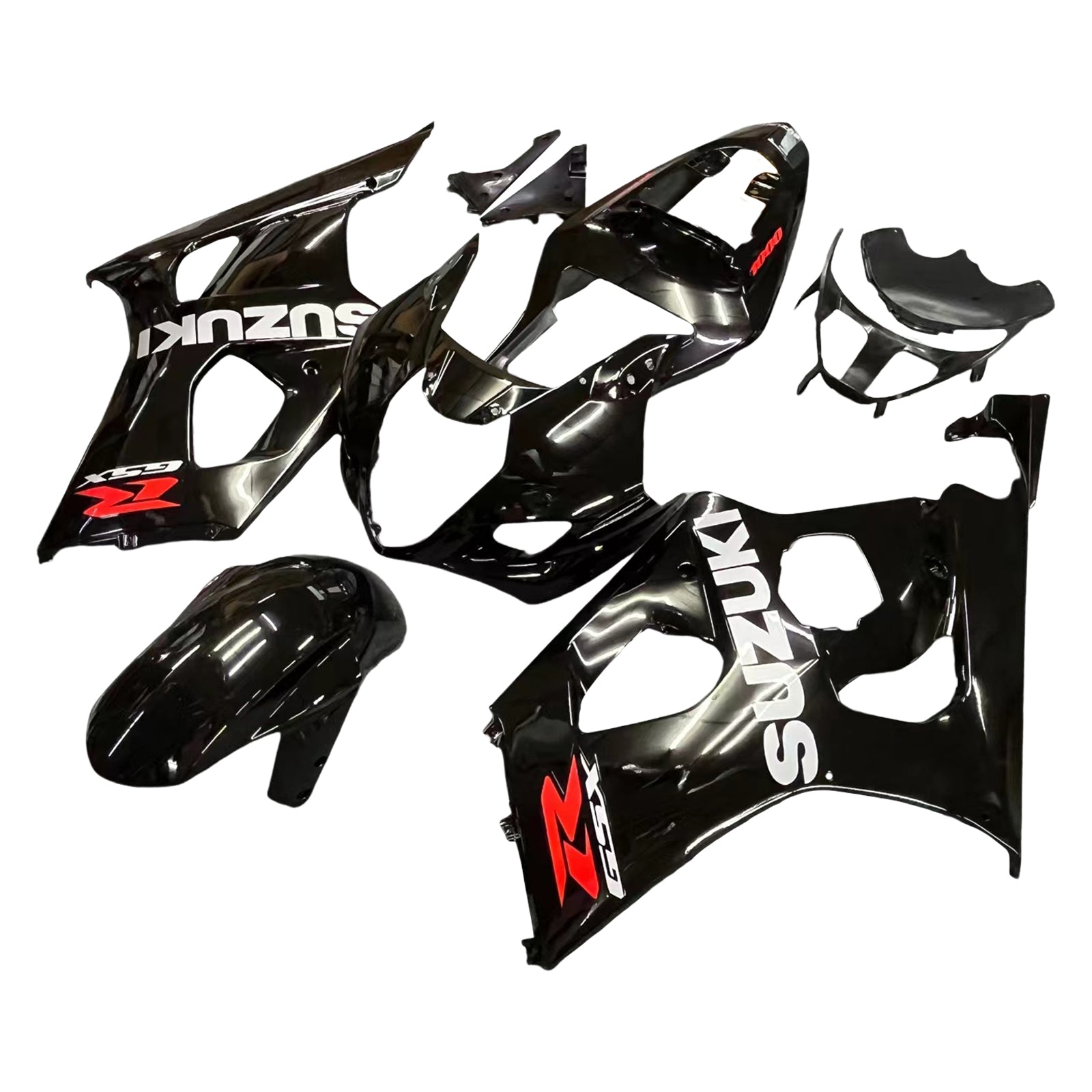 2003-2004 Suzuki GSXR 1000 Black Suzuki Racing Fairings Generic