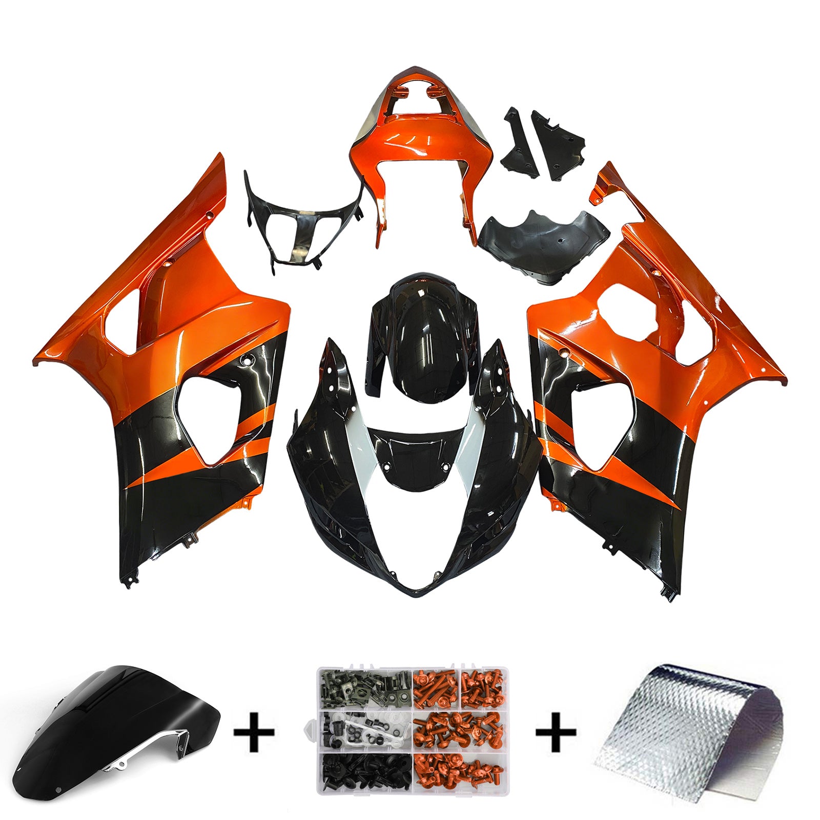 2003-2004 Suzuki GSXR 1000 Noir Rouge GSXR Racing Carénages Générique