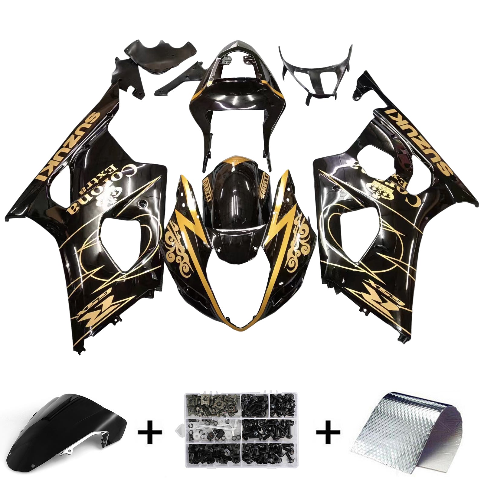 2003-2004 Suzuki GSXR1000 K3 Amotopart Injection Fairing Kit Karosseri Plast ABS #118