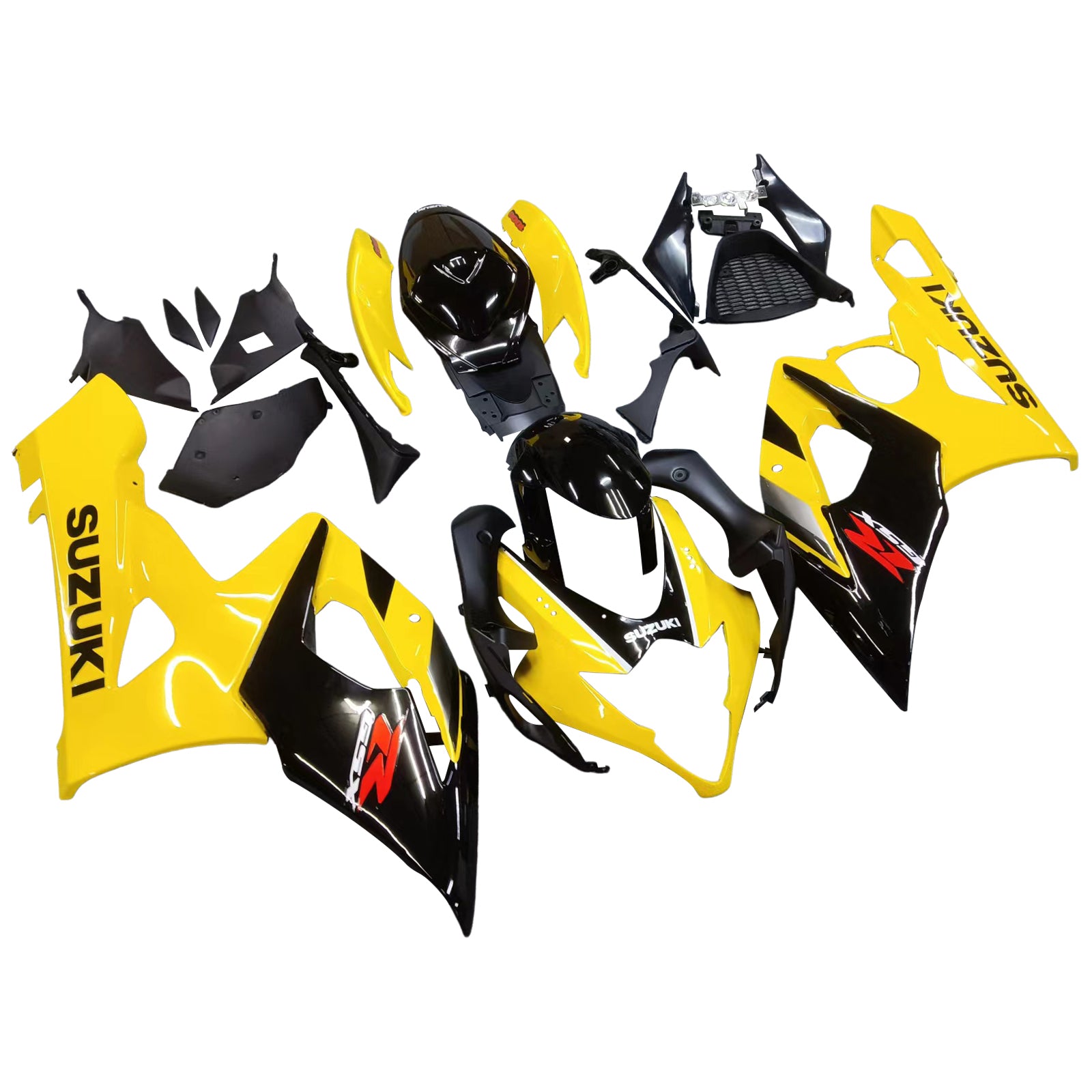 Kit de carénage jaune et noir Suzuki GSXR1000 2005-2006