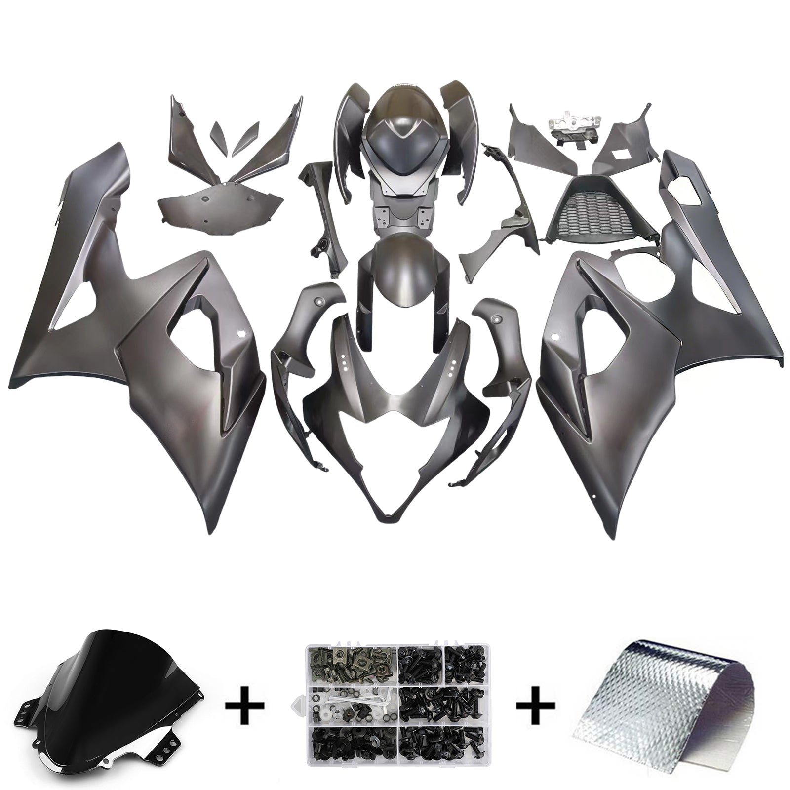 2005-2006 Suzuki GSXR 1000 zwart mat GSXR Racing stroomlijnkappen algemeen