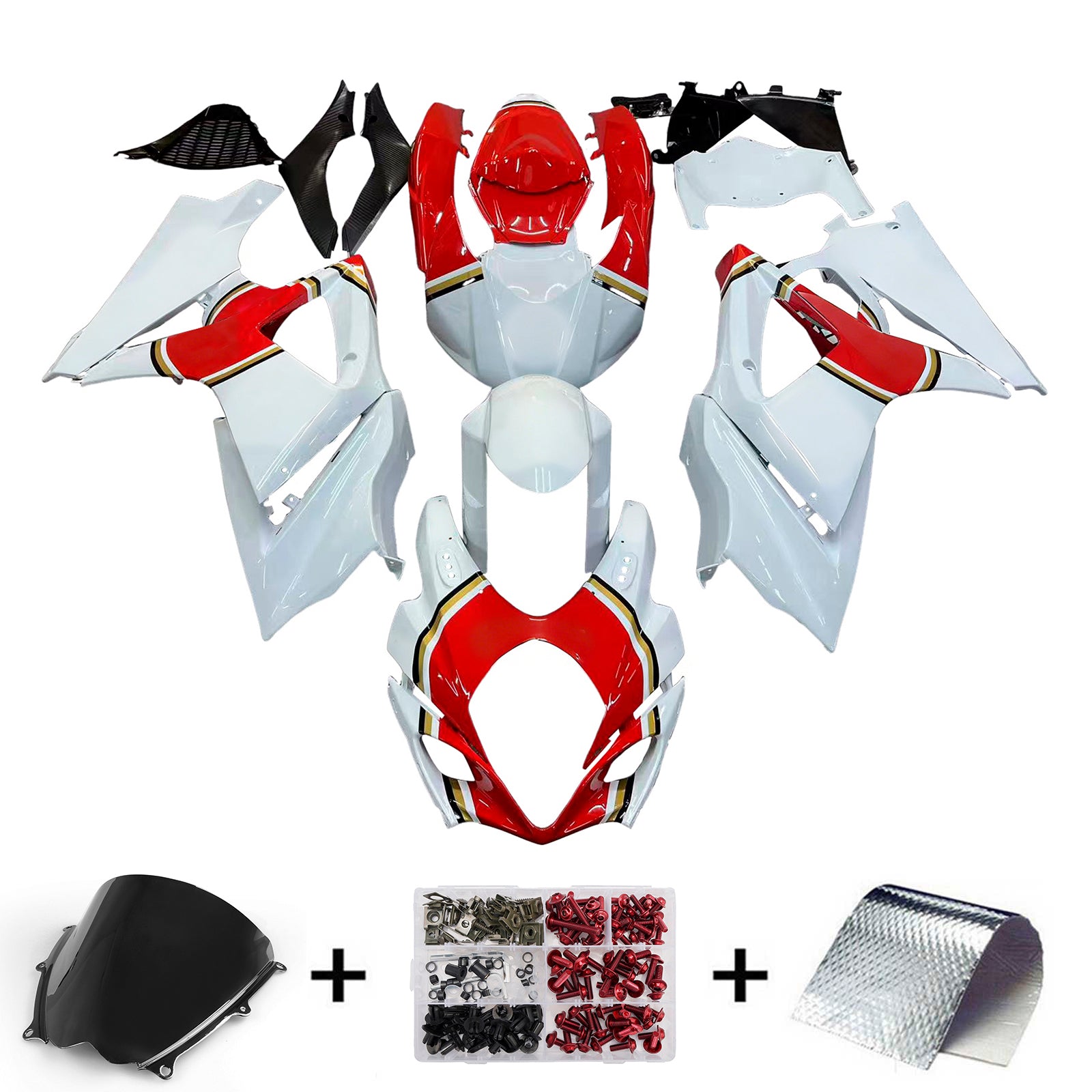 2007-2008 GSXR1000 Red Bodywork Wording Abs Injekčné formované plasty Sada Generic