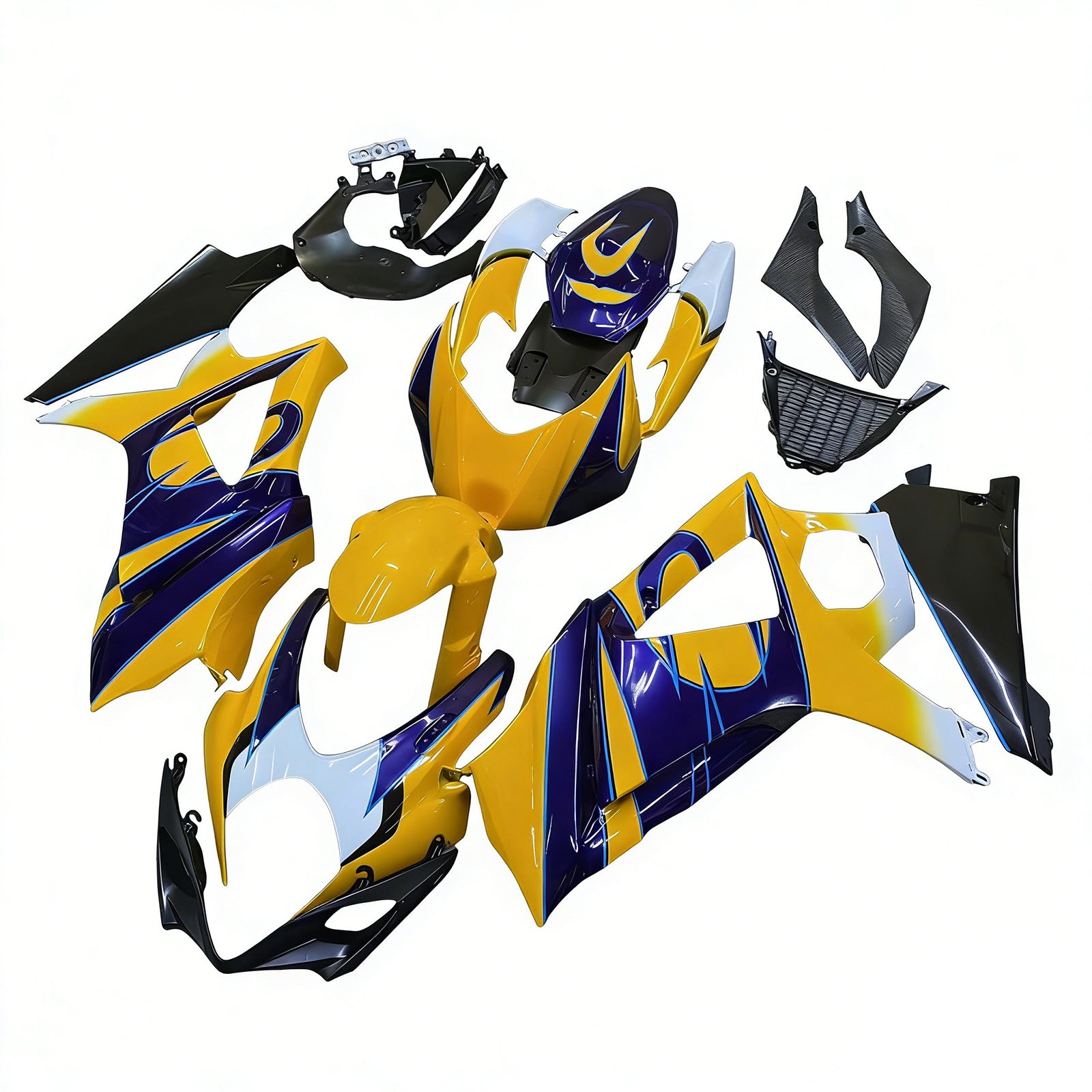 2007-2008 Suzuki GSXR 1000 Geel Blauw Alstare Corona Racing Stroomlijnkappen Generiek