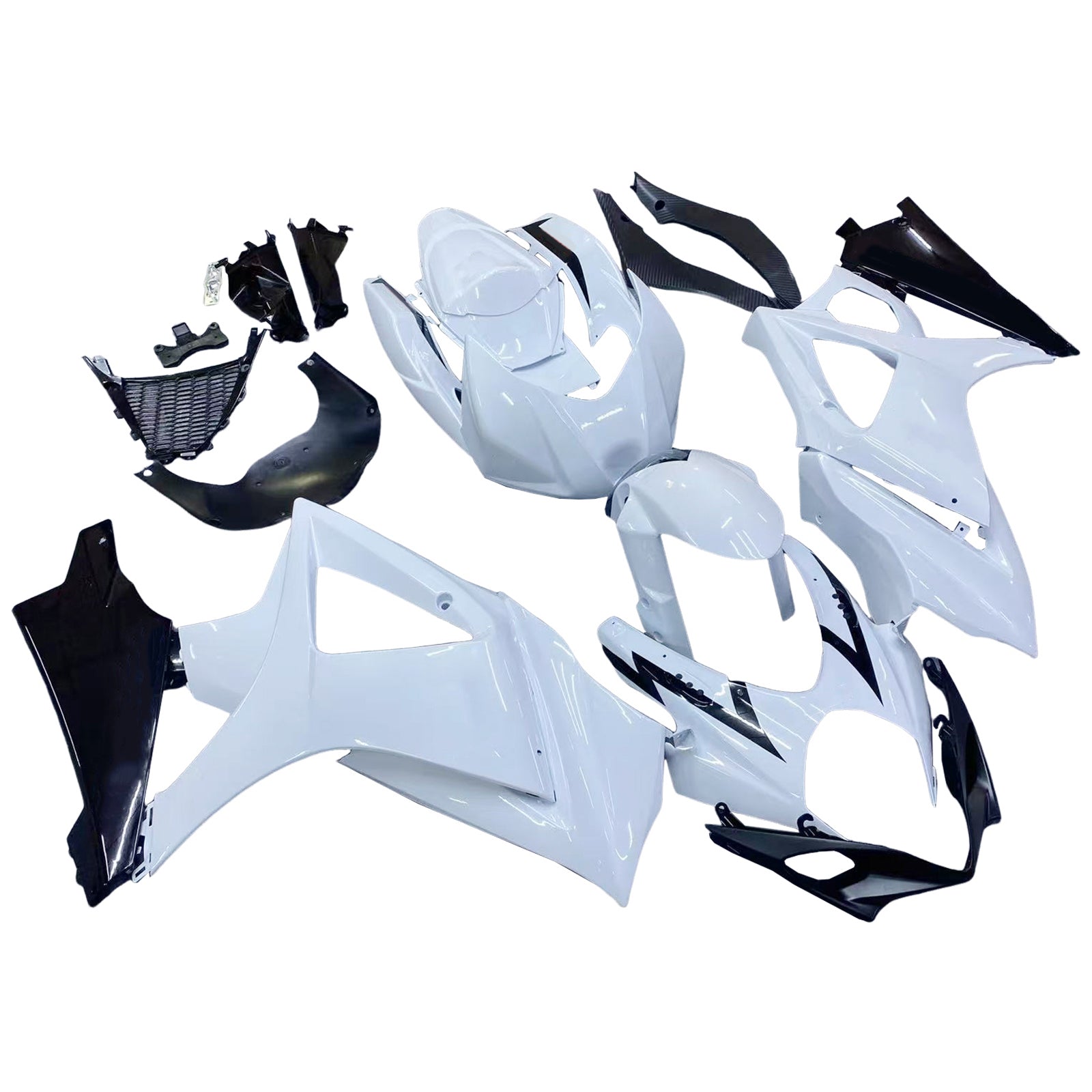 2007-2008 Suzuki GSXR 1000 Blanc & Noir Carénages GSXR Racing Générique