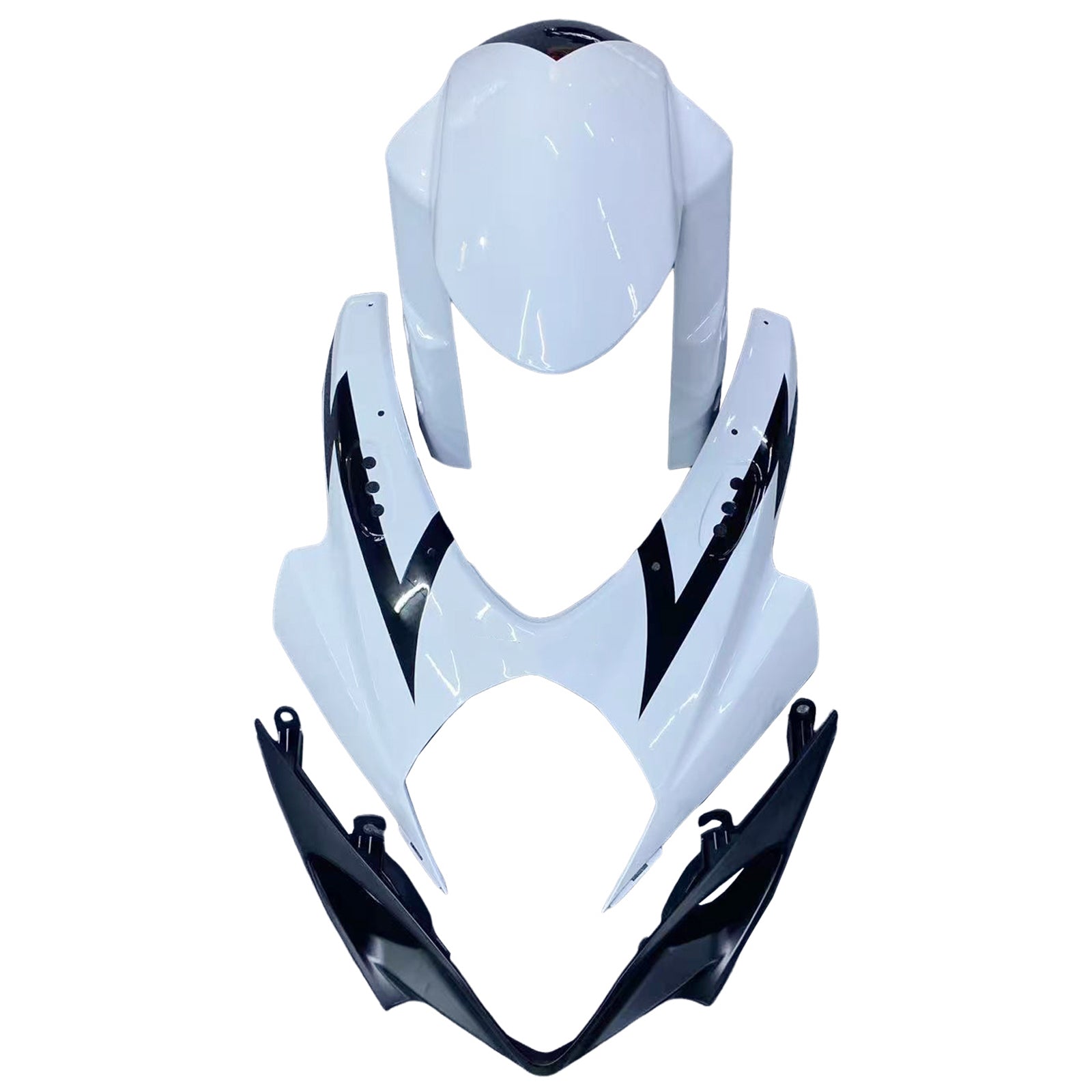 2007-2008 Suzuki GSXR 1000 Blanc & Noir Carénages GSXR Racing Générique