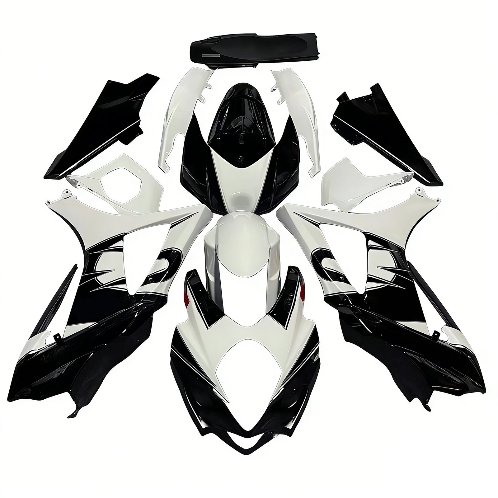 Suzuki GSXR 1000 2007-2008 Negra & Carenados de carreras GSXR blancos genéricos