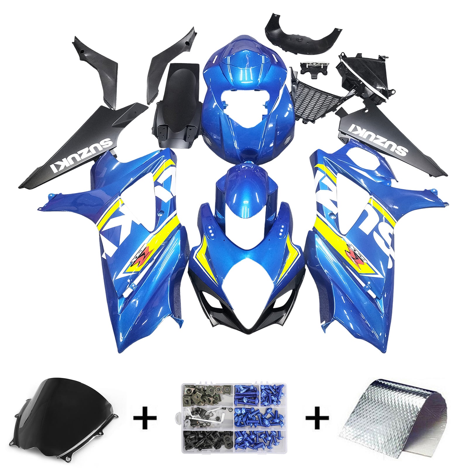 2007-2008 Suzuki GSXR1000 K7 Amotopart Kit de carénage d'injection carrosserie plastique ABS #103