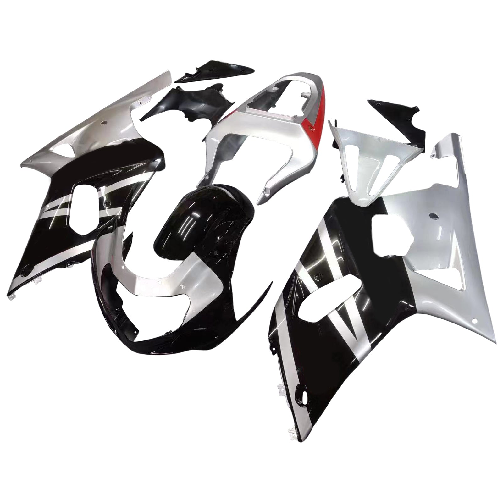 2001-2003 GSXR600 carrosseriekuip zwart ABS spuitgegoten kunststoffen set algemeen
