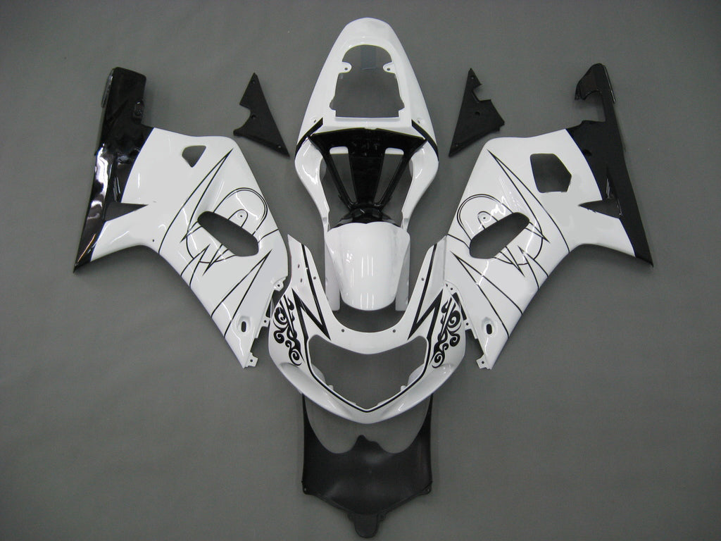 2001-2003 GSXR600 carrosseriekuip wit ABS spuitgegoten kunststoffen set algemeen