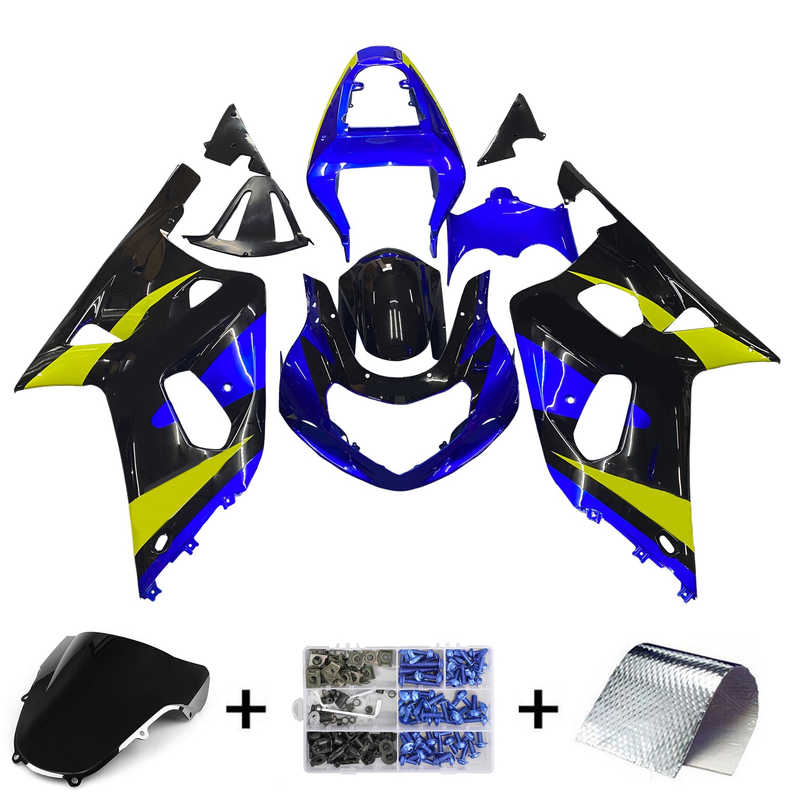 2001-2003 Suzuki GSXR 600 Blue & Black GSXR Racing Fairings Generic