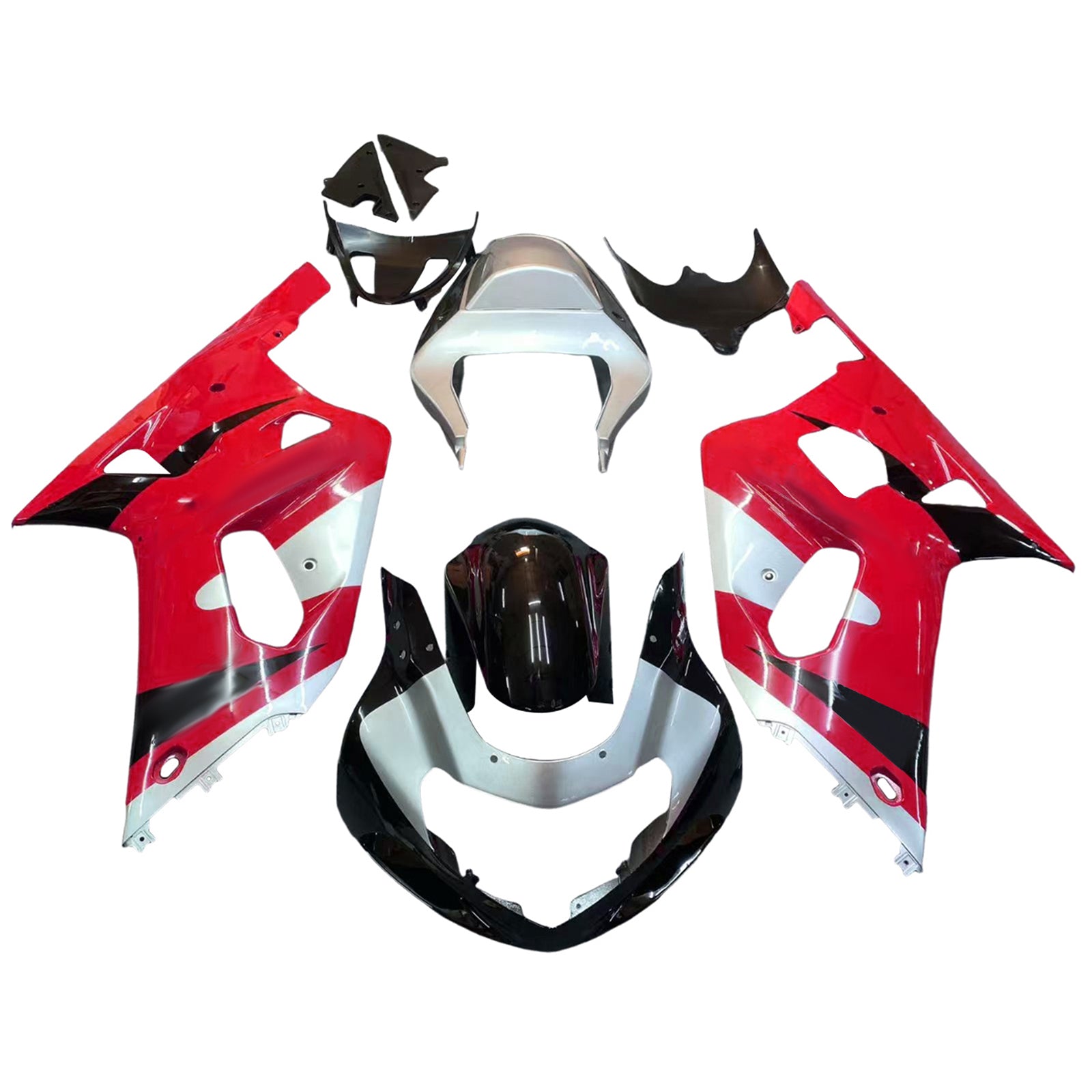 2001-2003 Suzuki GSXR 750 kåpor Röd Silver Svart GSXR Racing Generic