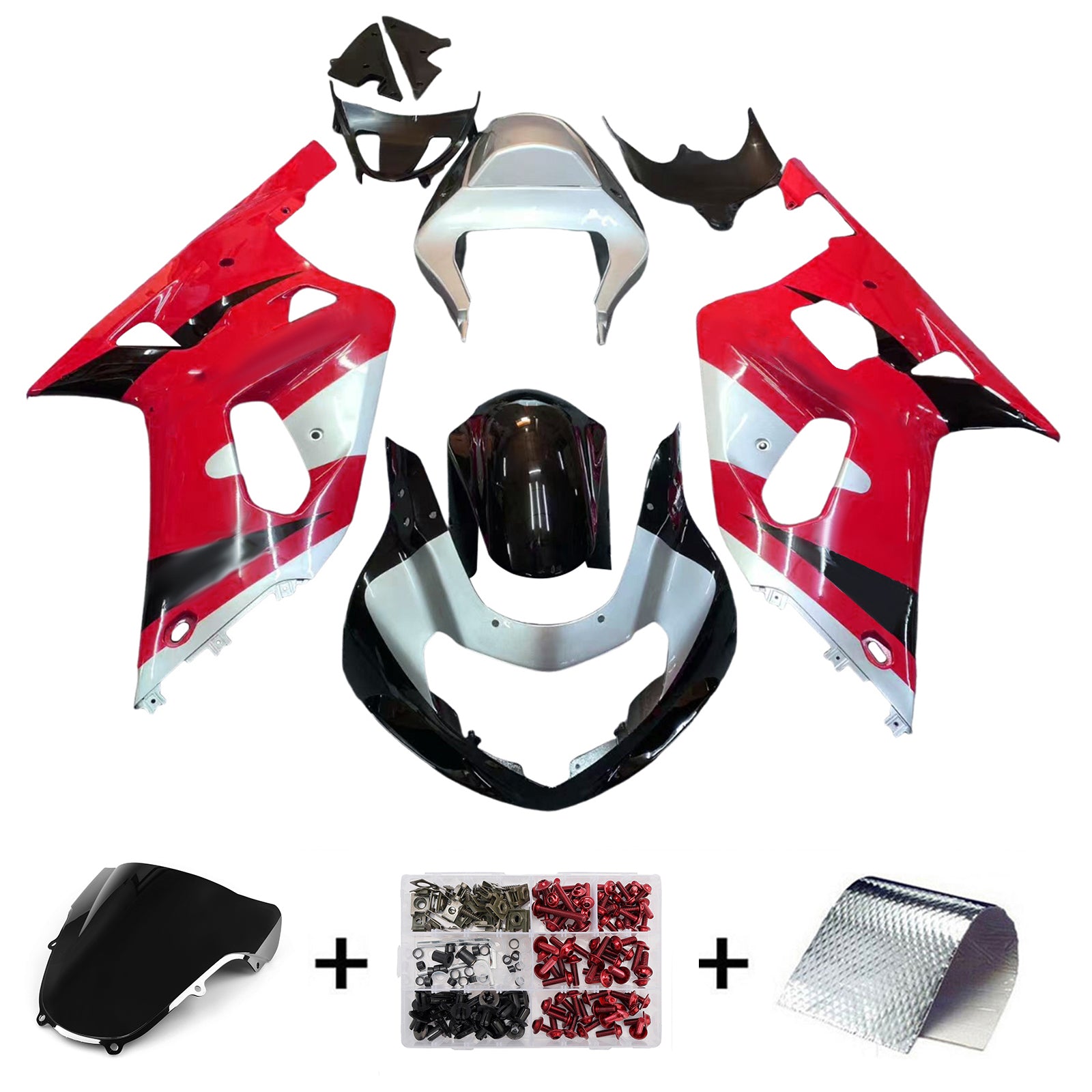 2001-2003 Suzuki GSXR 750 carenados rojo plata negro GSXR Racing genérico