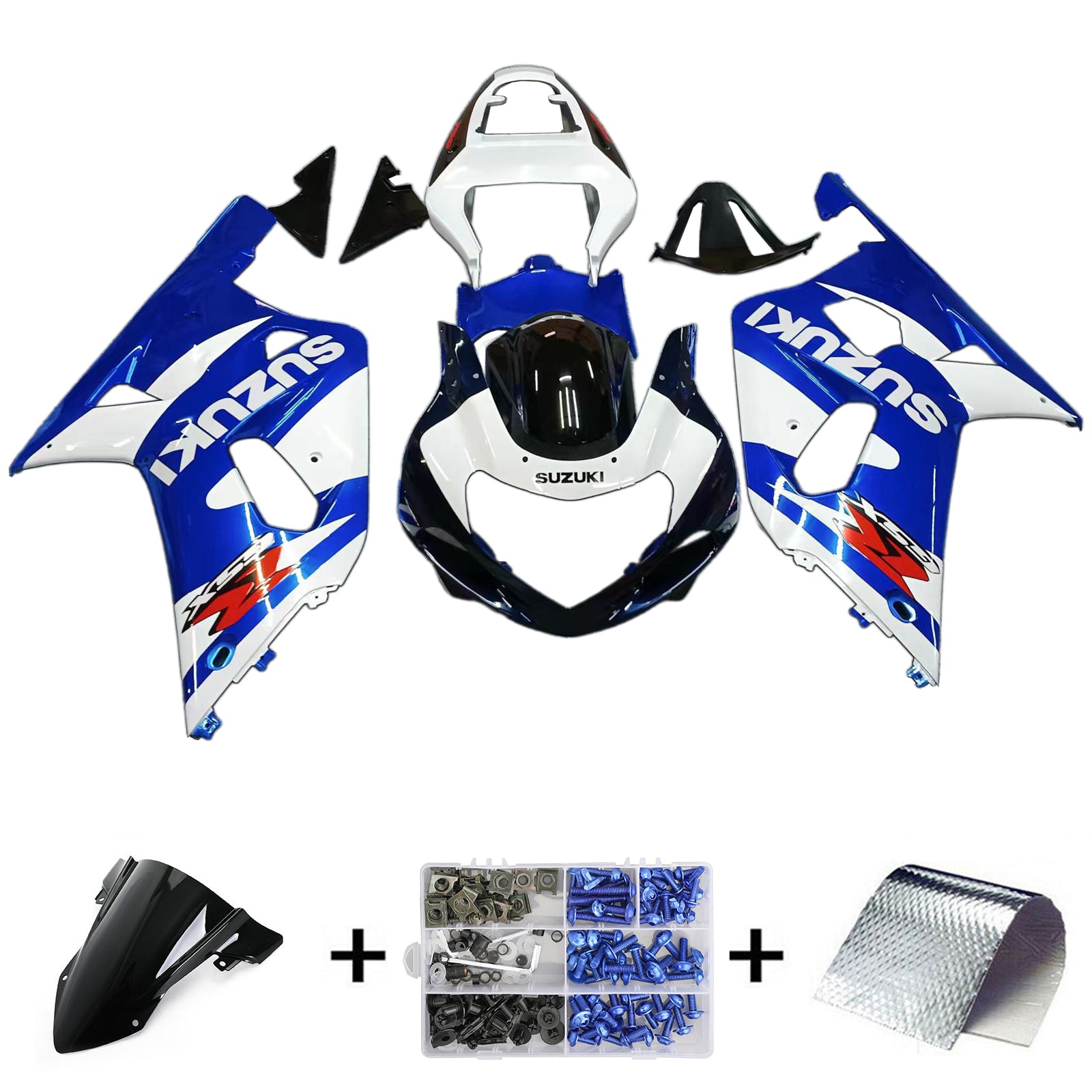 2001-2003 Suzuki GSXR750 K1 Amotopart Kit de carénage d'injection carrosserie plastique ABS #103