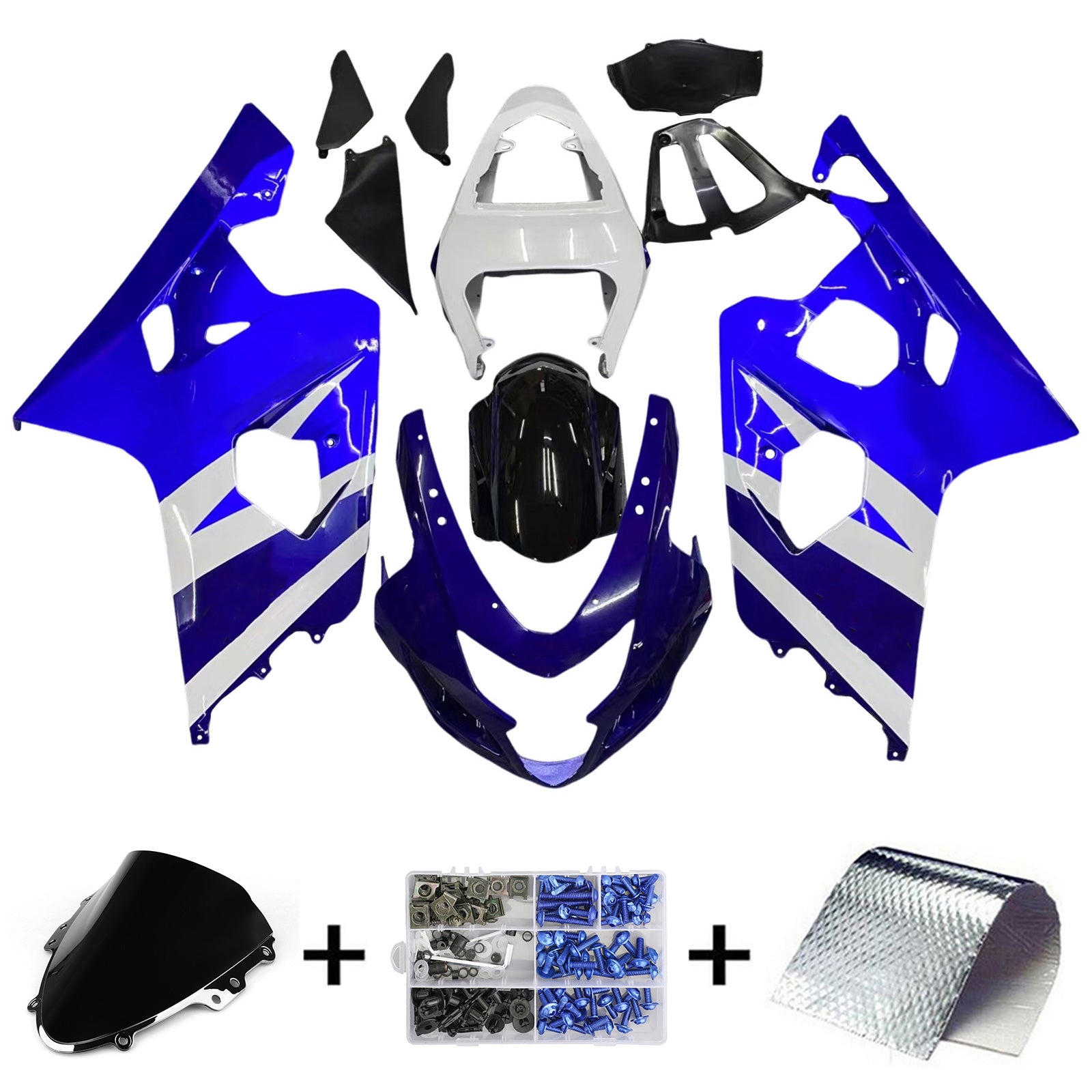 2004-2005 Suzuki GSXR 600/750 K4 Kit de carenado de inyección Carrocería Plástico ABS # 107 Amotopart