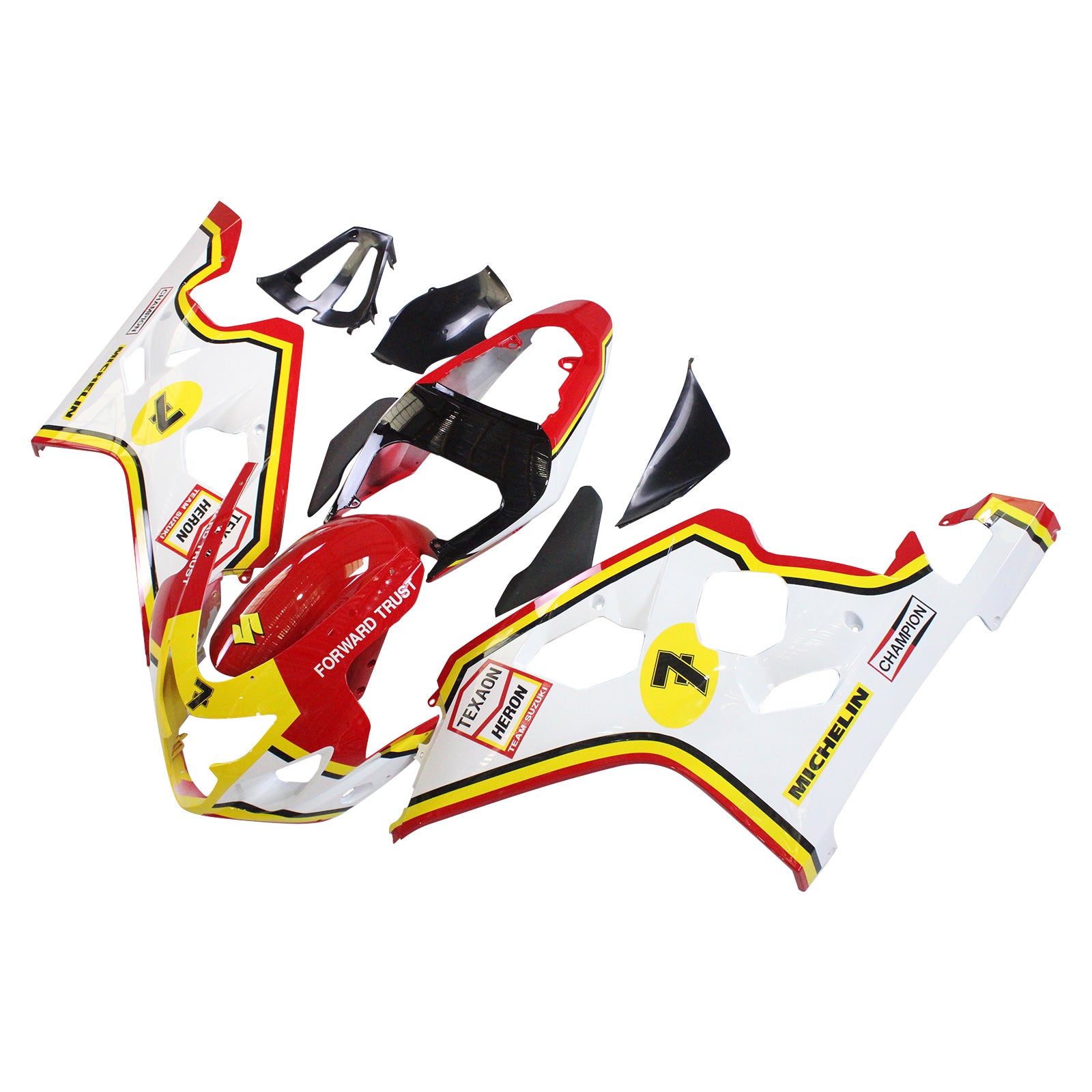 2004-2005 Suzuki GSXR 600/750 K4 Amotopart Kit de carénage d'injection carrosserie plastique ABS #111