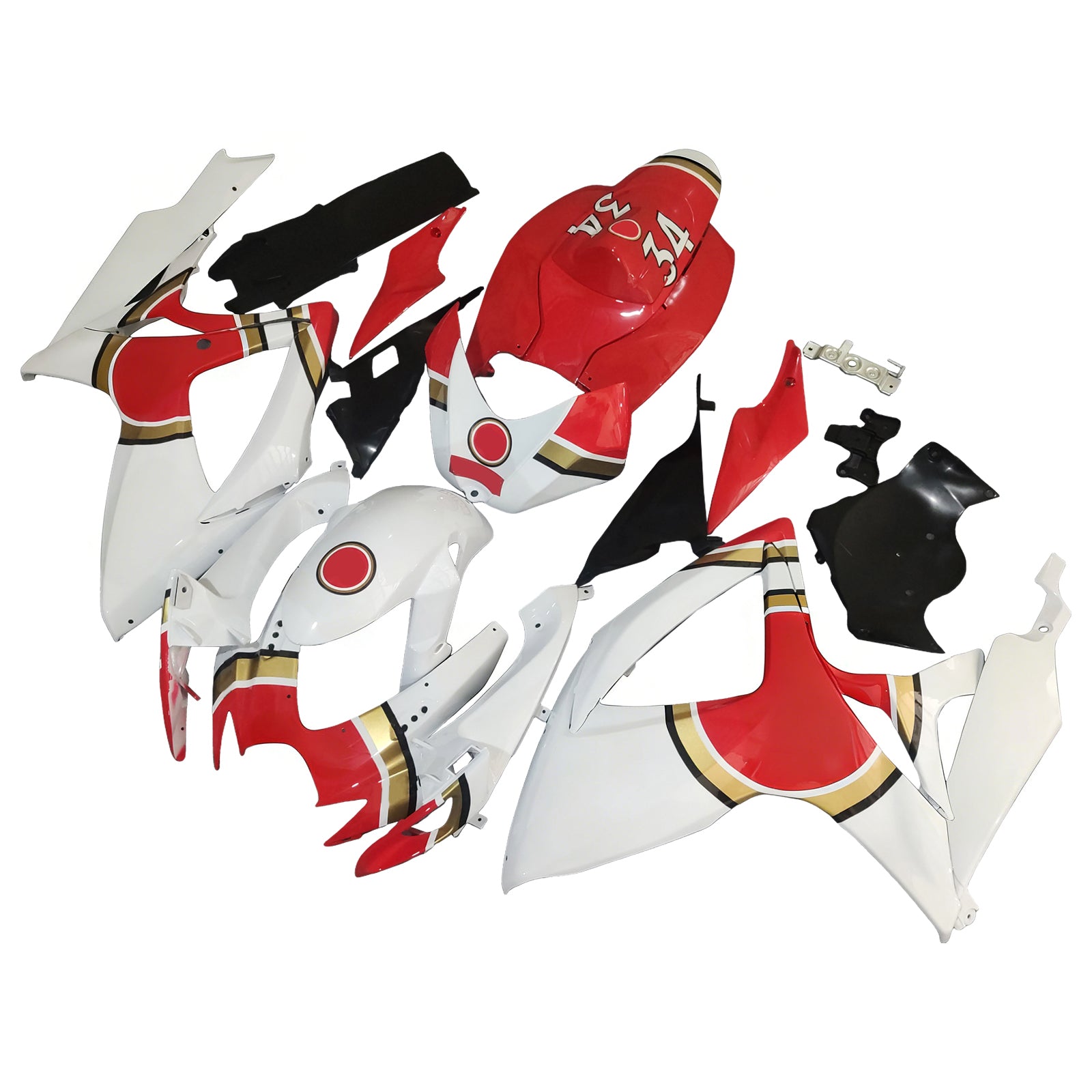 2006-2007 GSXR 600/750 Rode carrosseriekuip ABS spuitgegoten kunststoffenset Generiek