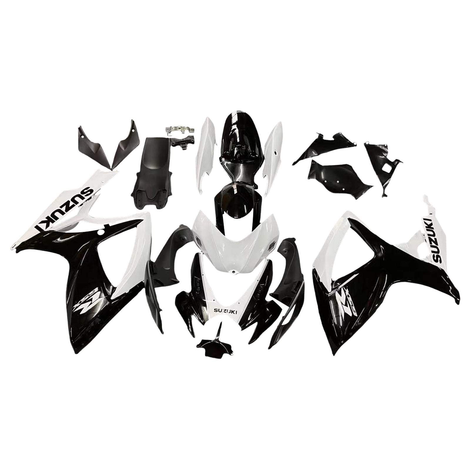 2006-2007 Suzuki GSXR 600 750 Black & White GSXR Racing Fairings Generic